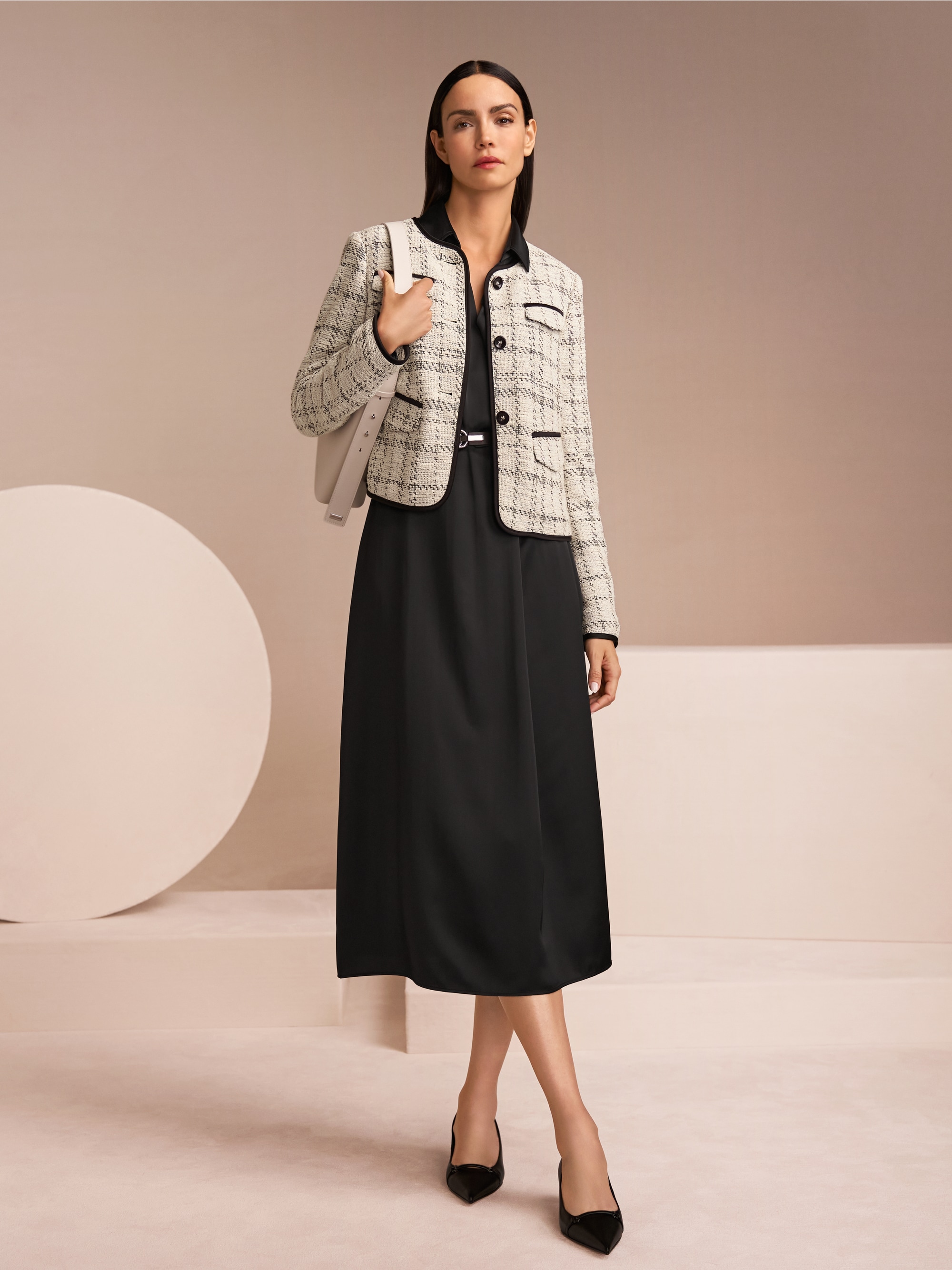 Veste jacquard avec détails contrastés