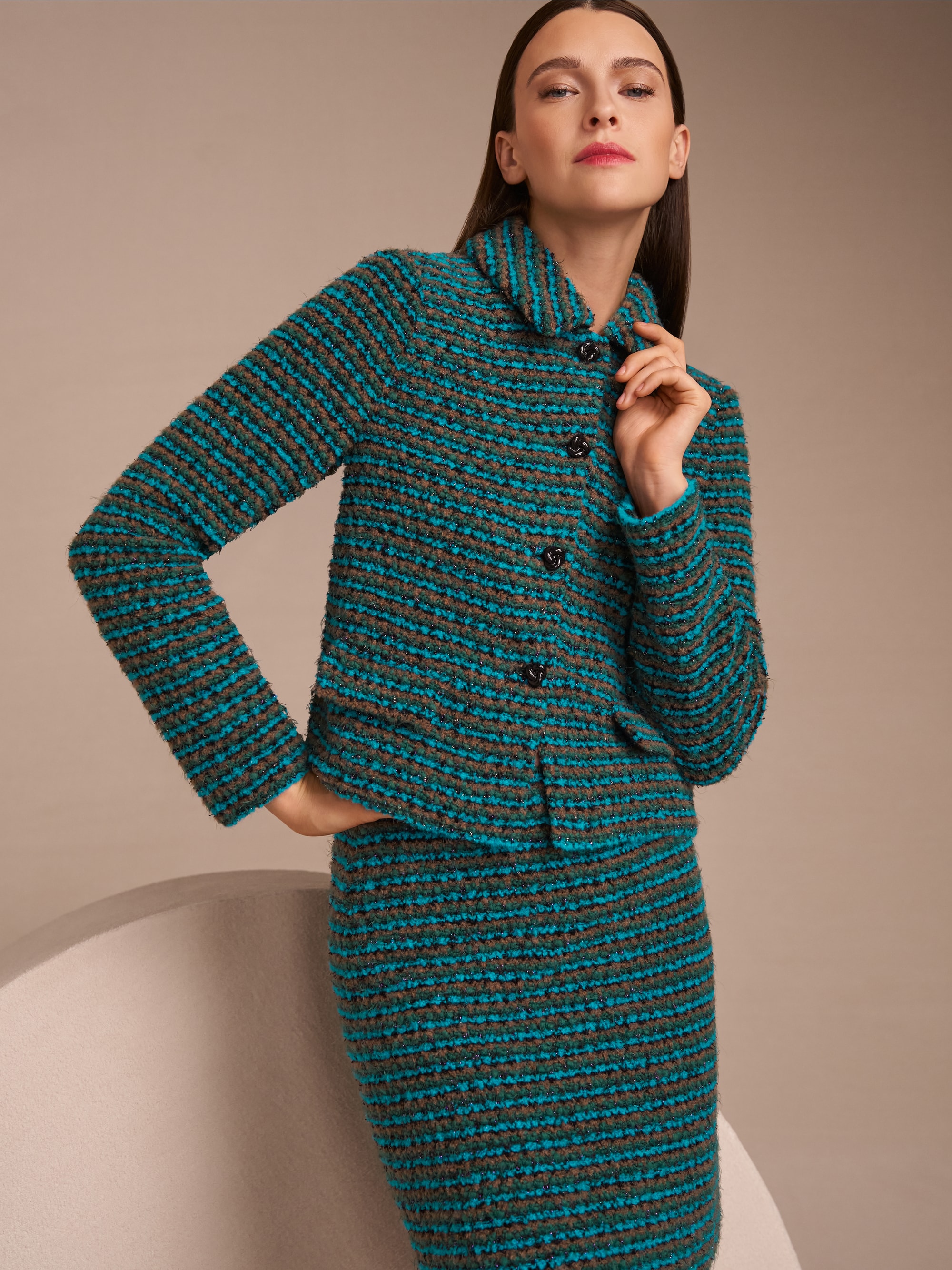 Cardigan tricoté en Allemagne avec lurex