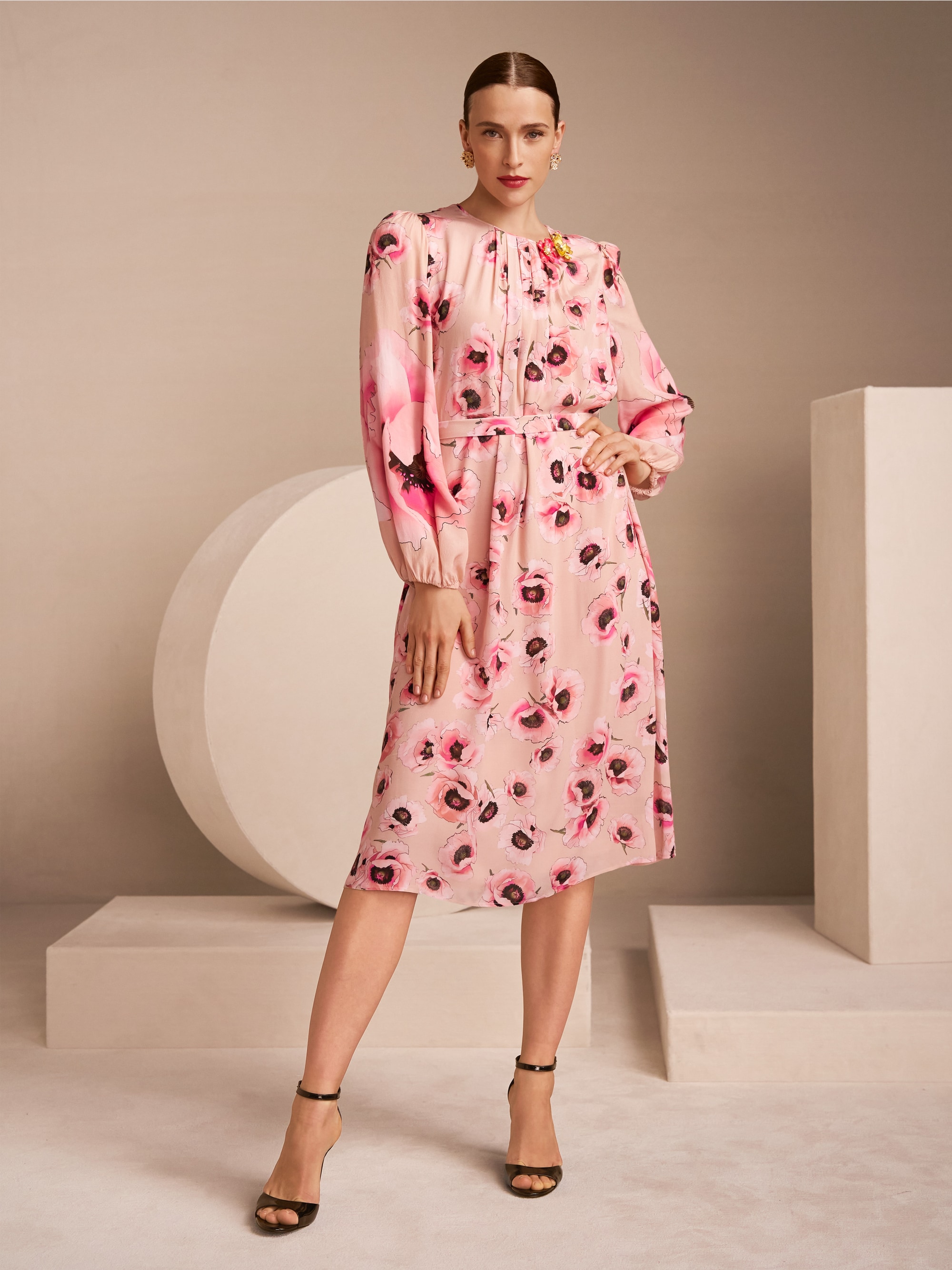 Midi-jurk met bloemenprint
