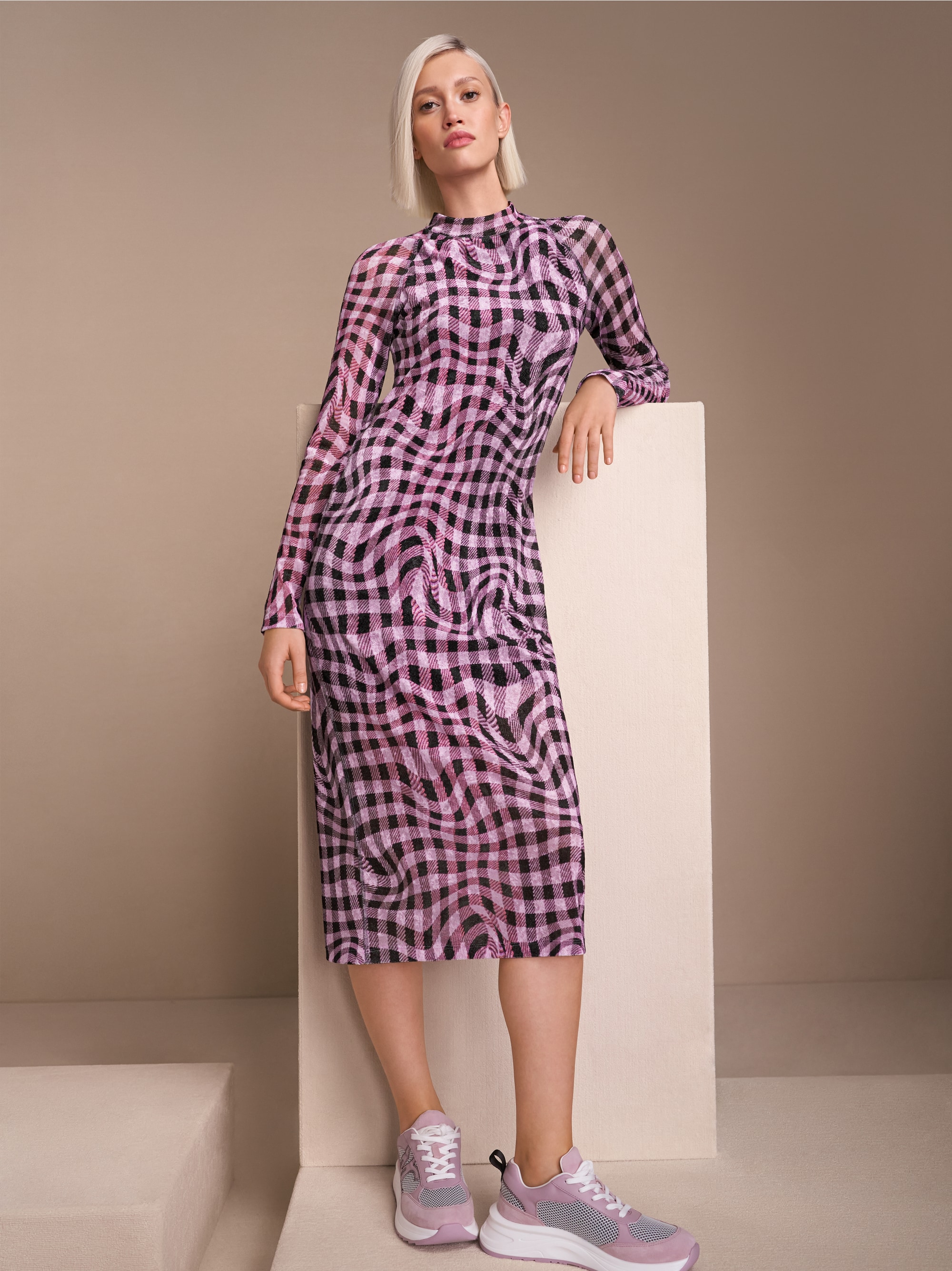 Midi-jurk in netlook