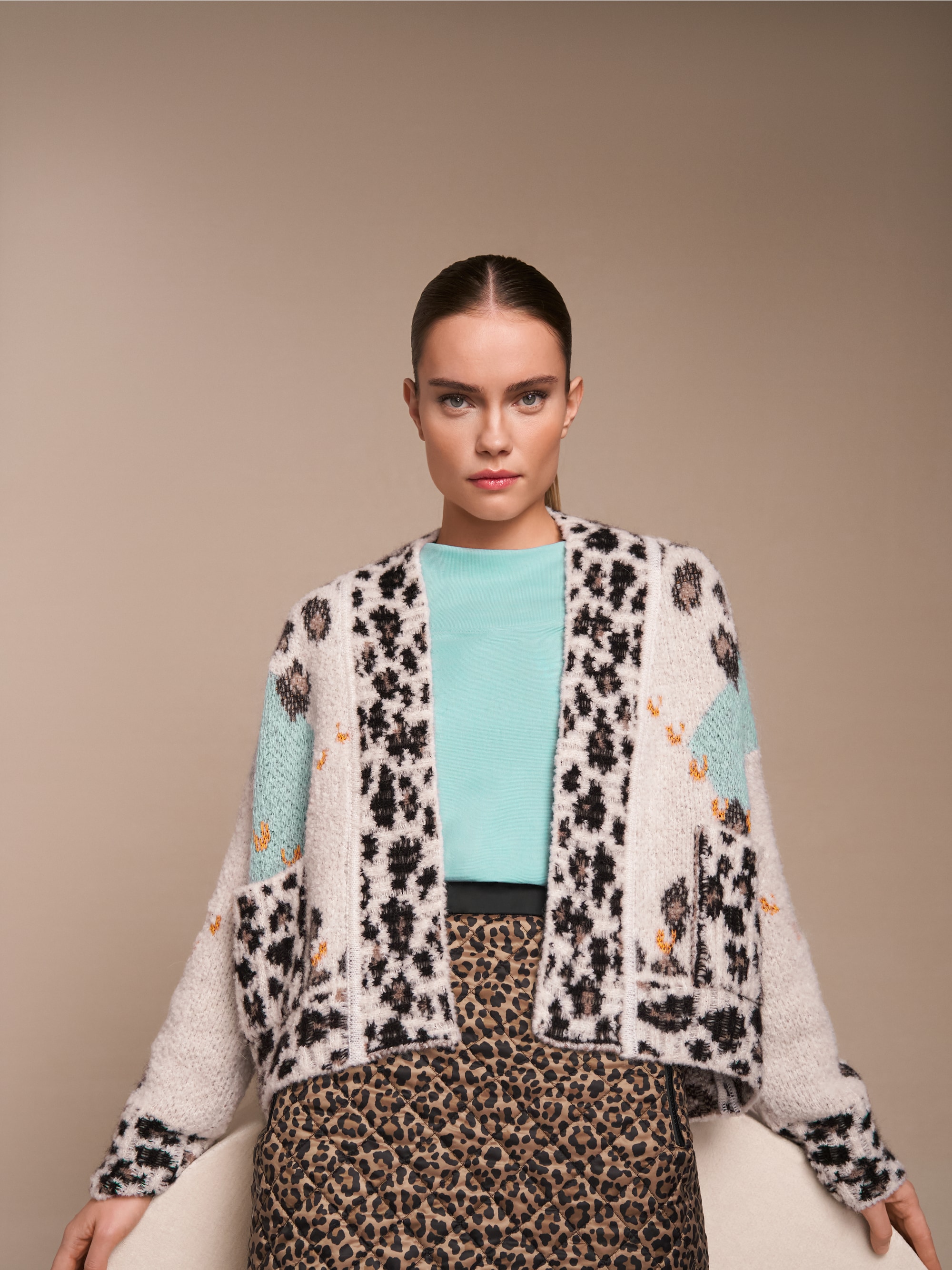 Cardigan ouvert – « Knitted in Germany »