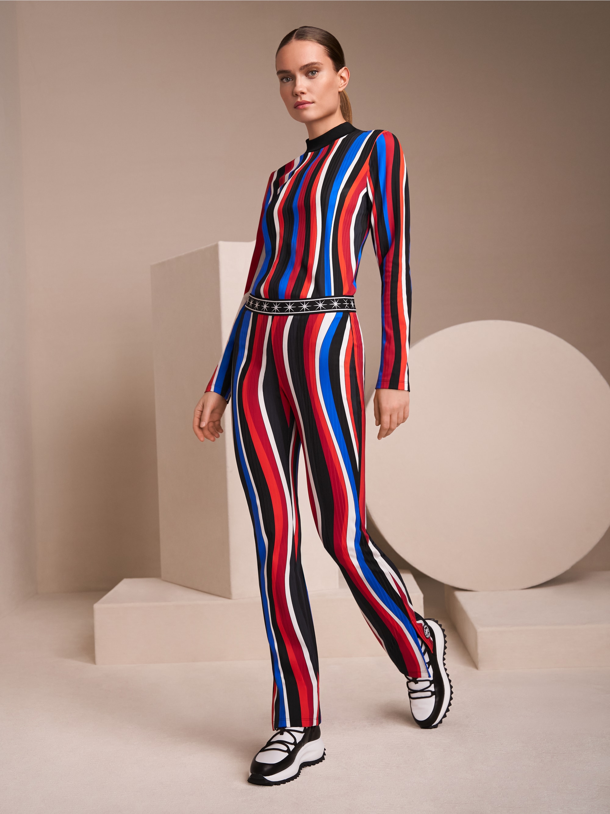 Long-sleeve colour block shirt