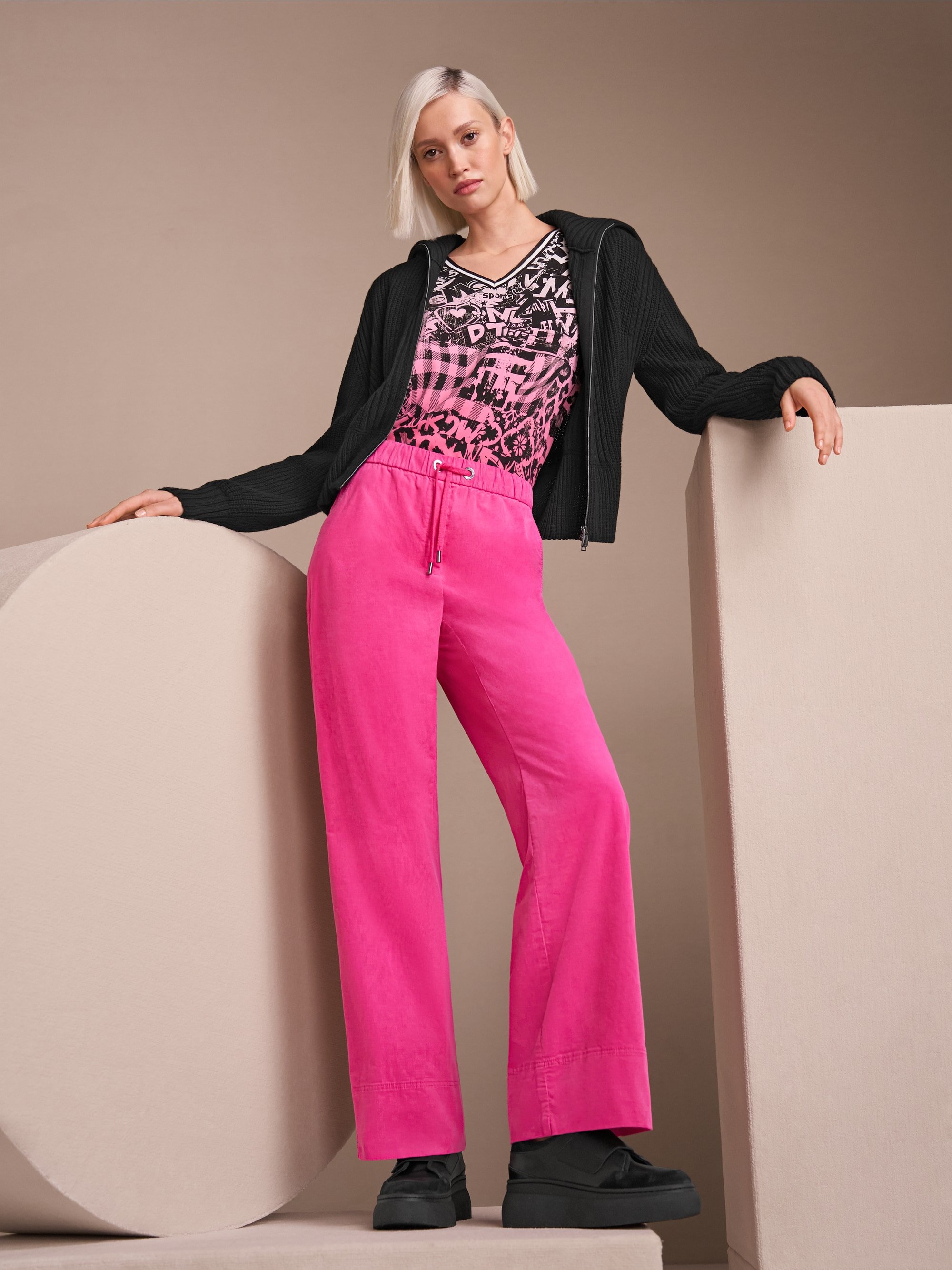 Losvallende blouse met print