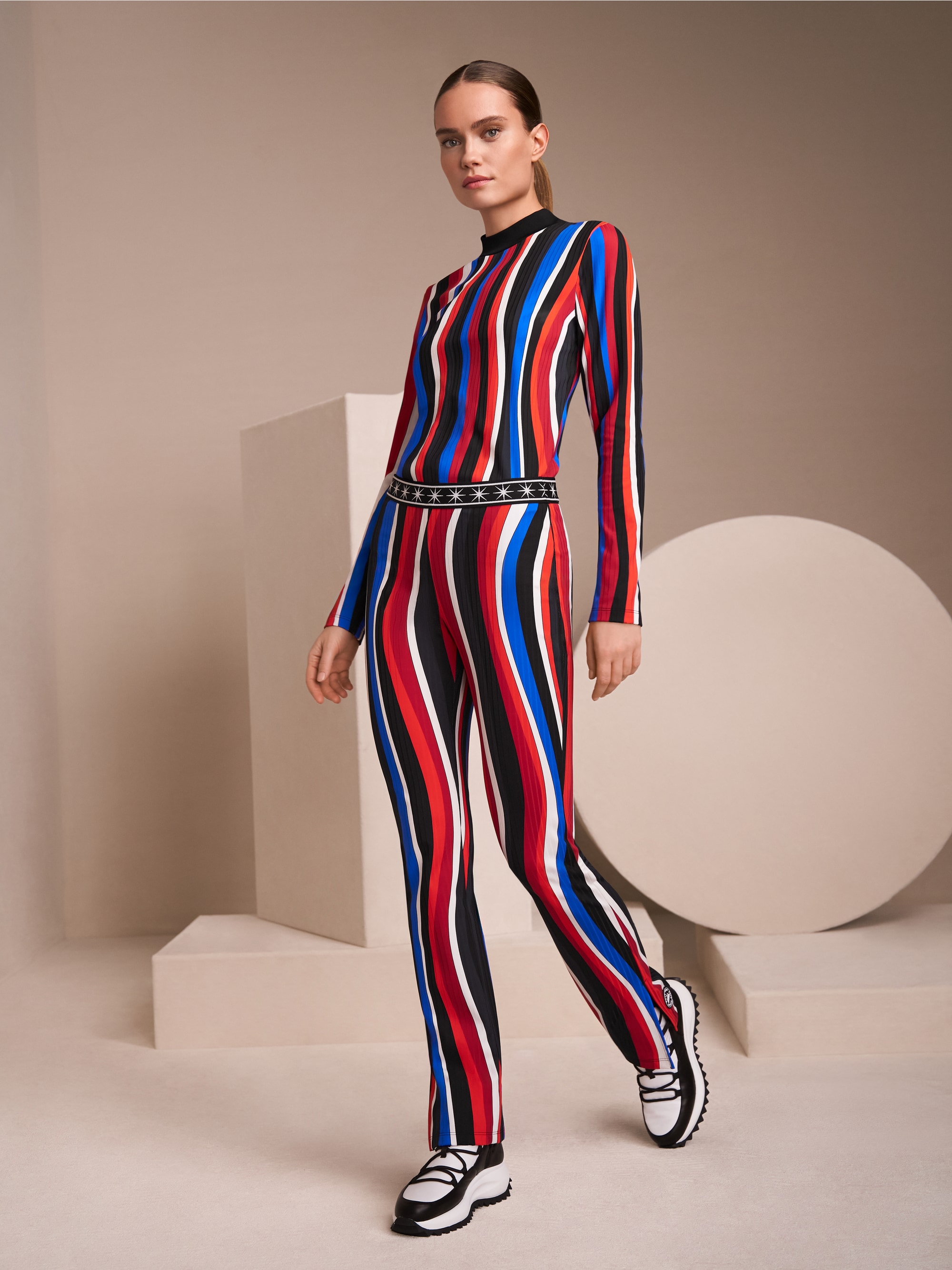 Pantalon FATSA à motif ondulé rétro