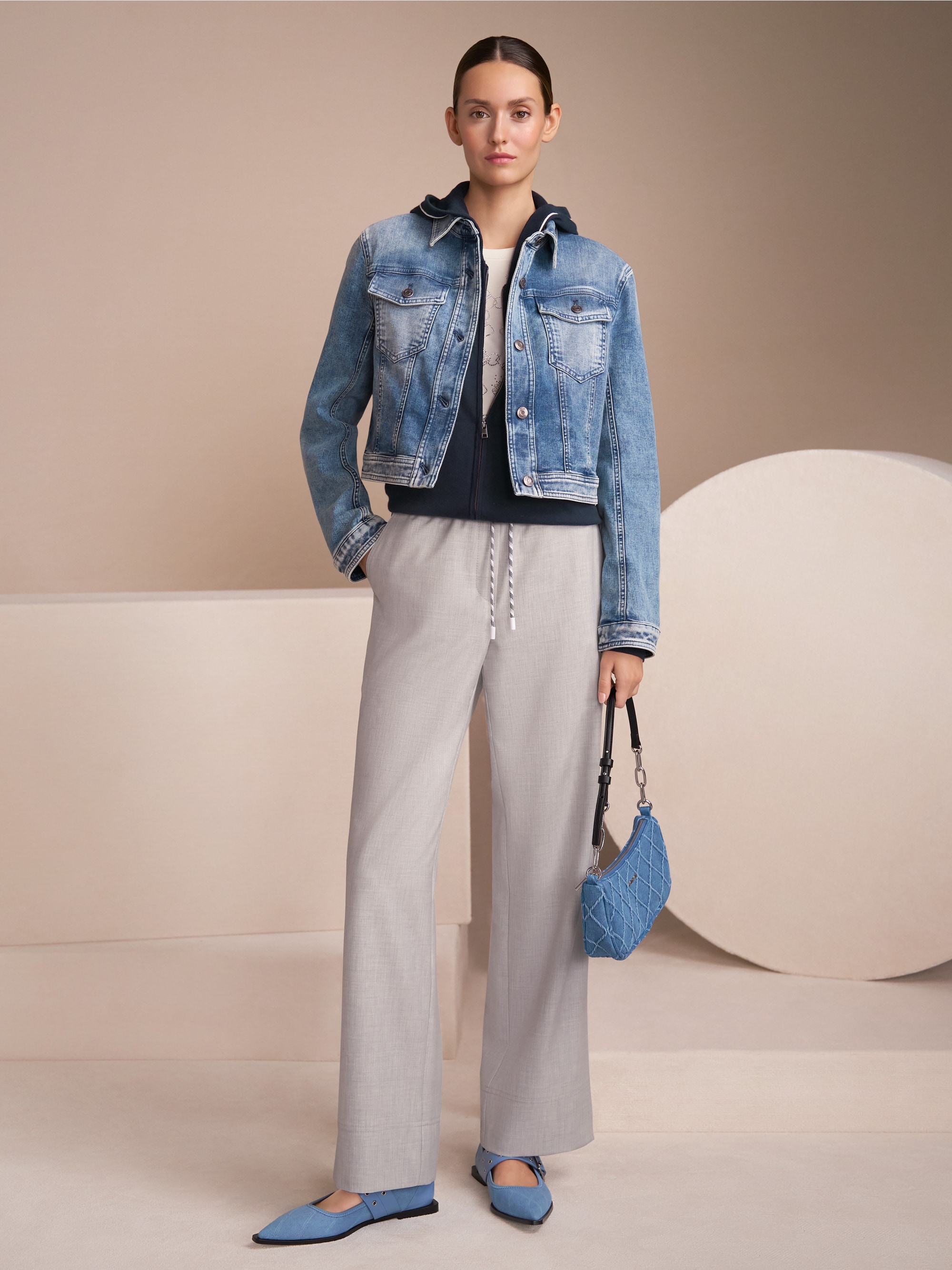 Schultertasche aus Denim