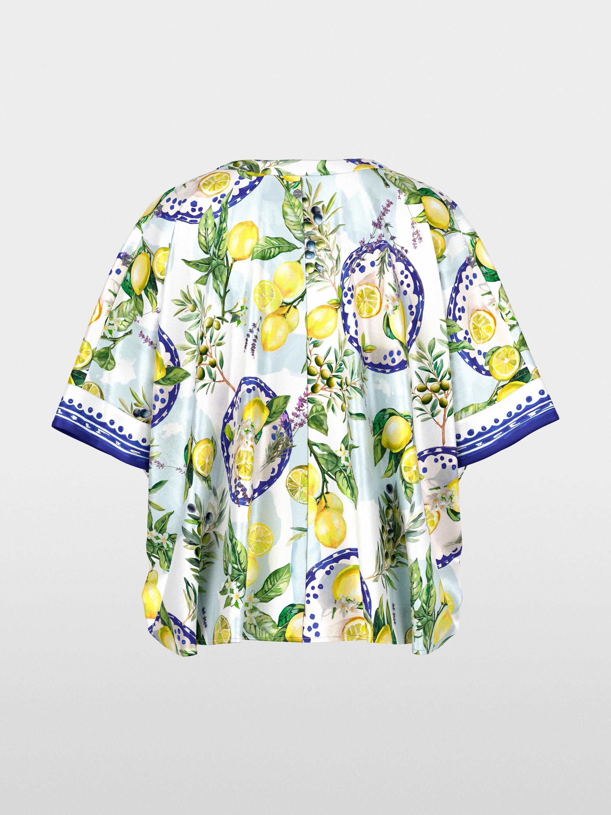 Viscose blouse with Mediterranean print