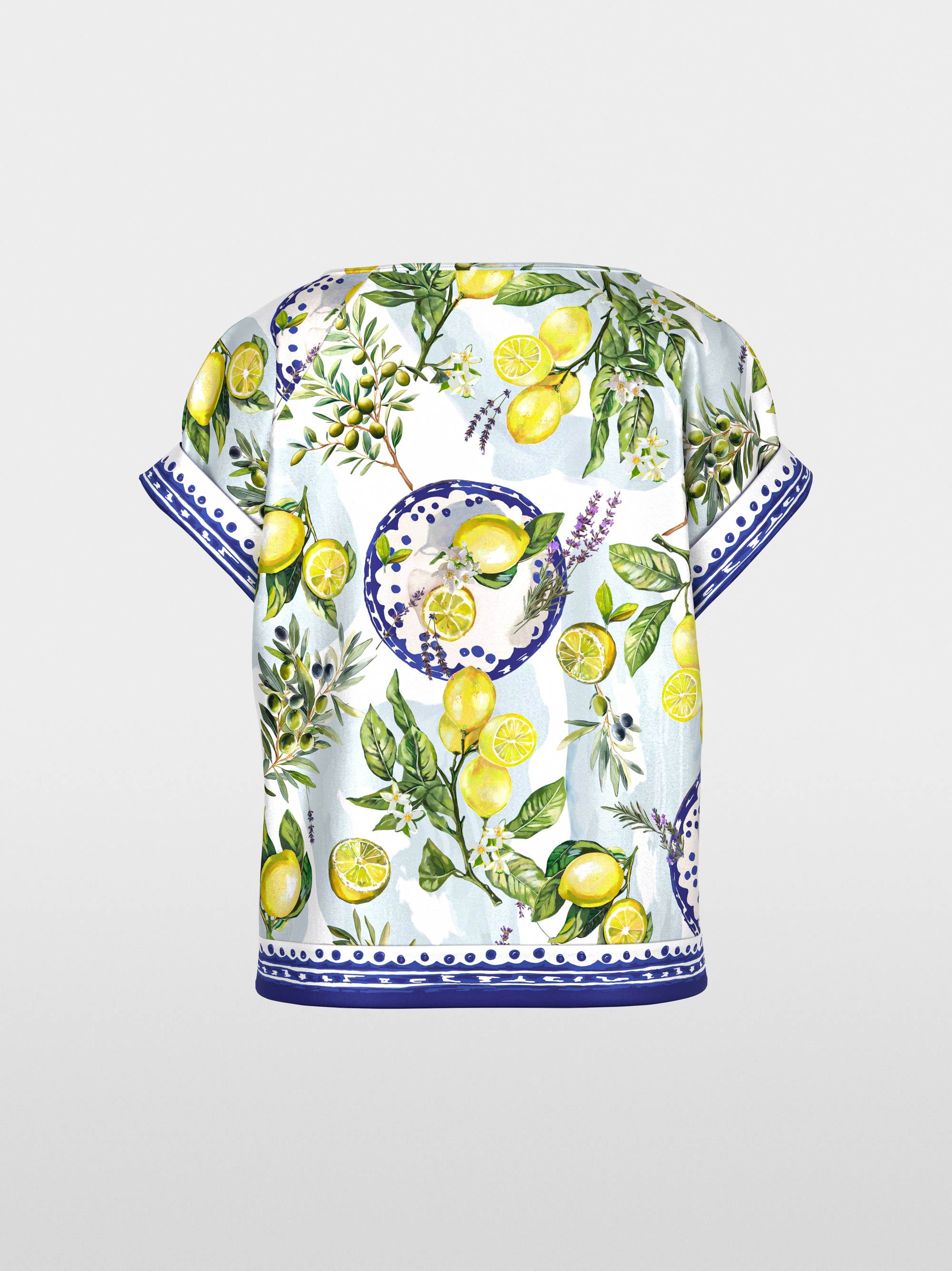 Viscose blouse with Mediterranean print