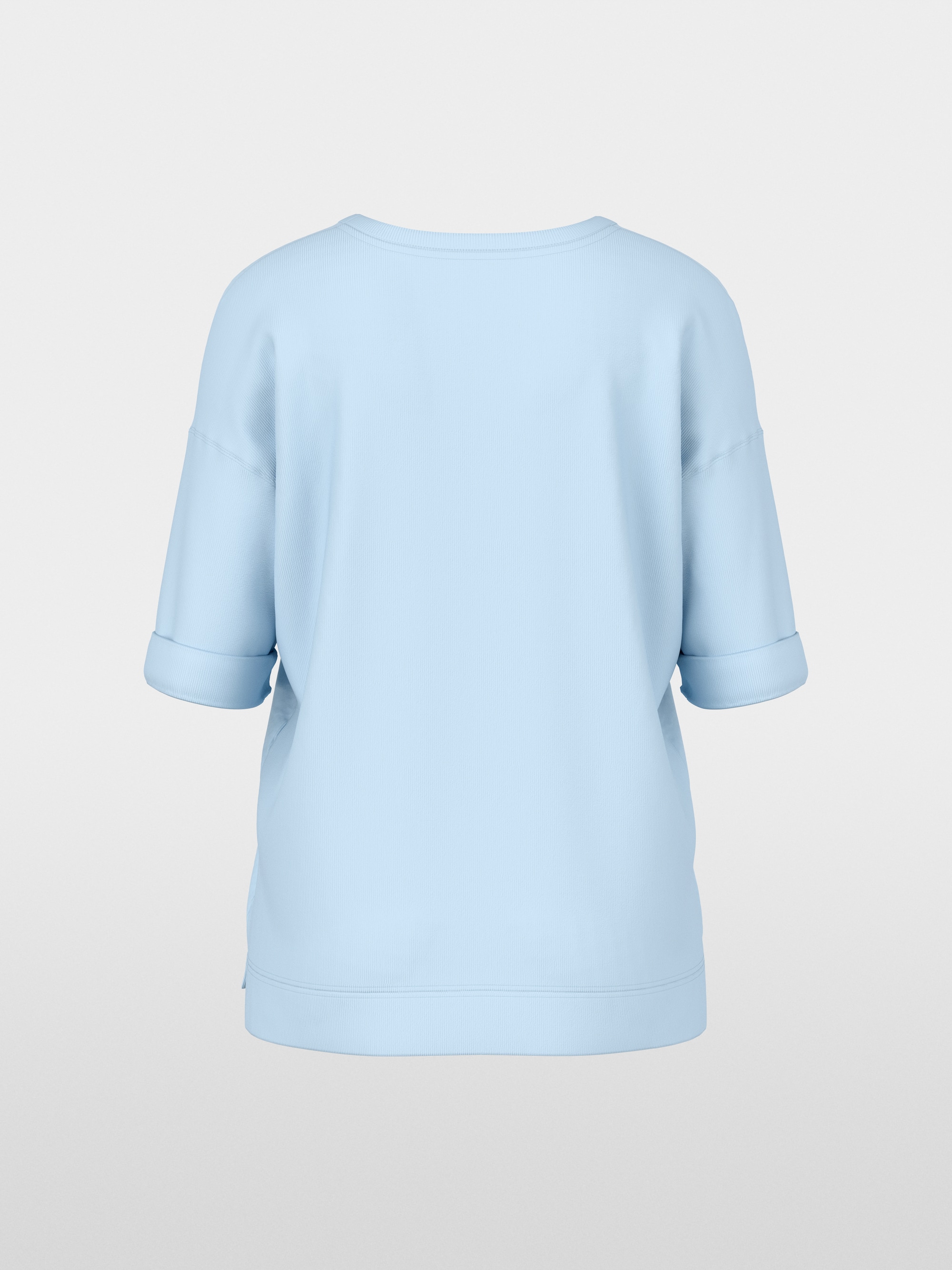 Wide blouse in material mix