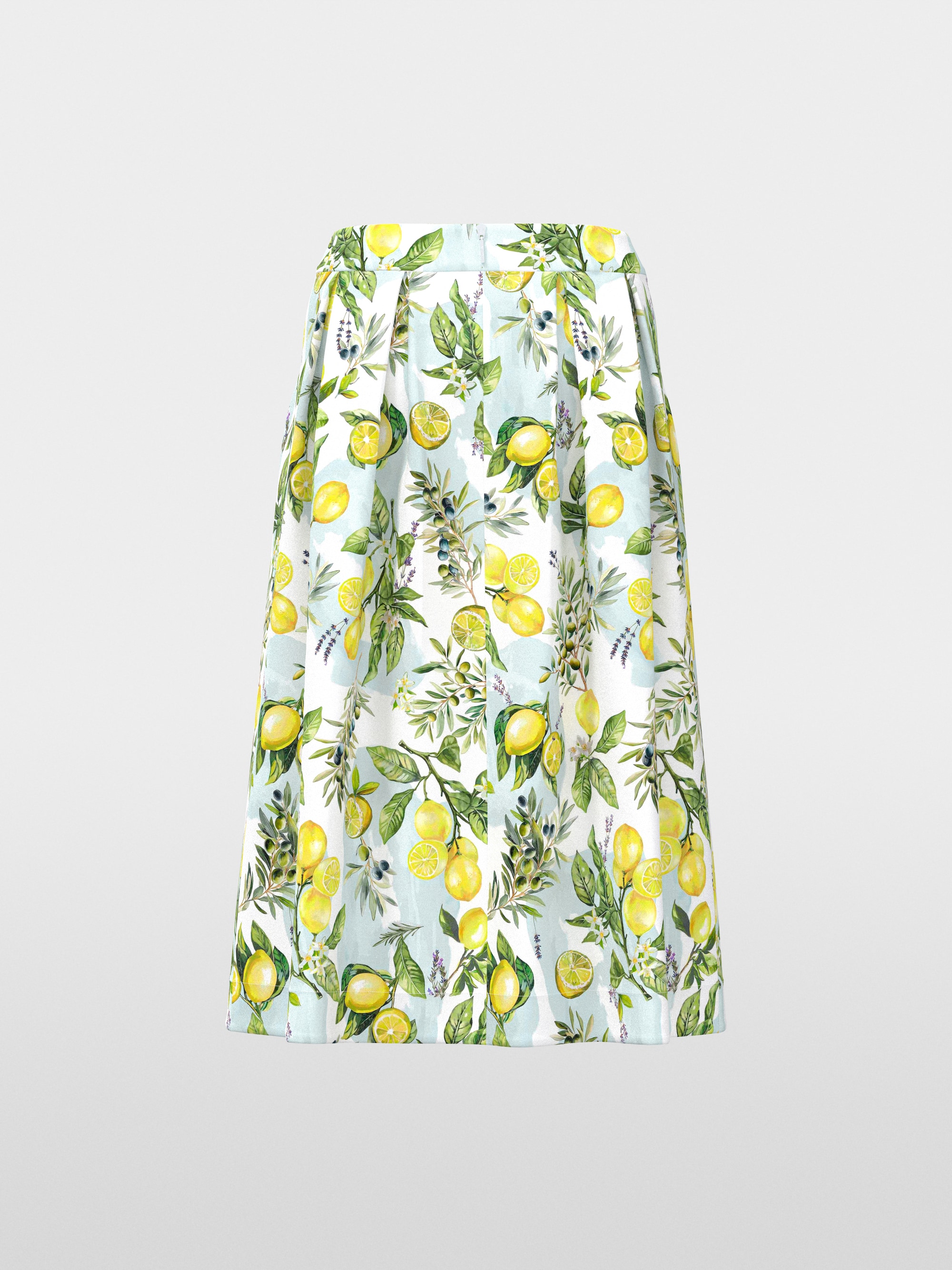 Cotton skirt with lemon print