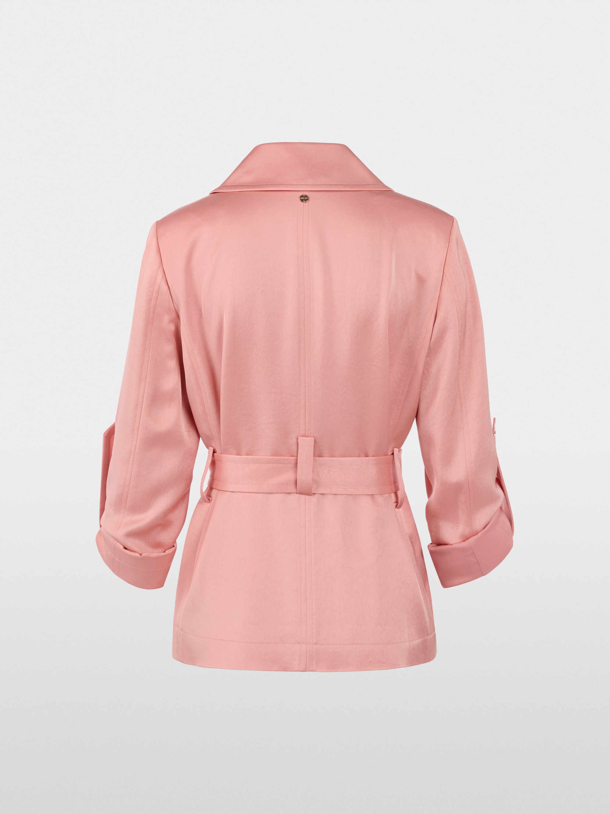 Satin blazer jacket with belt