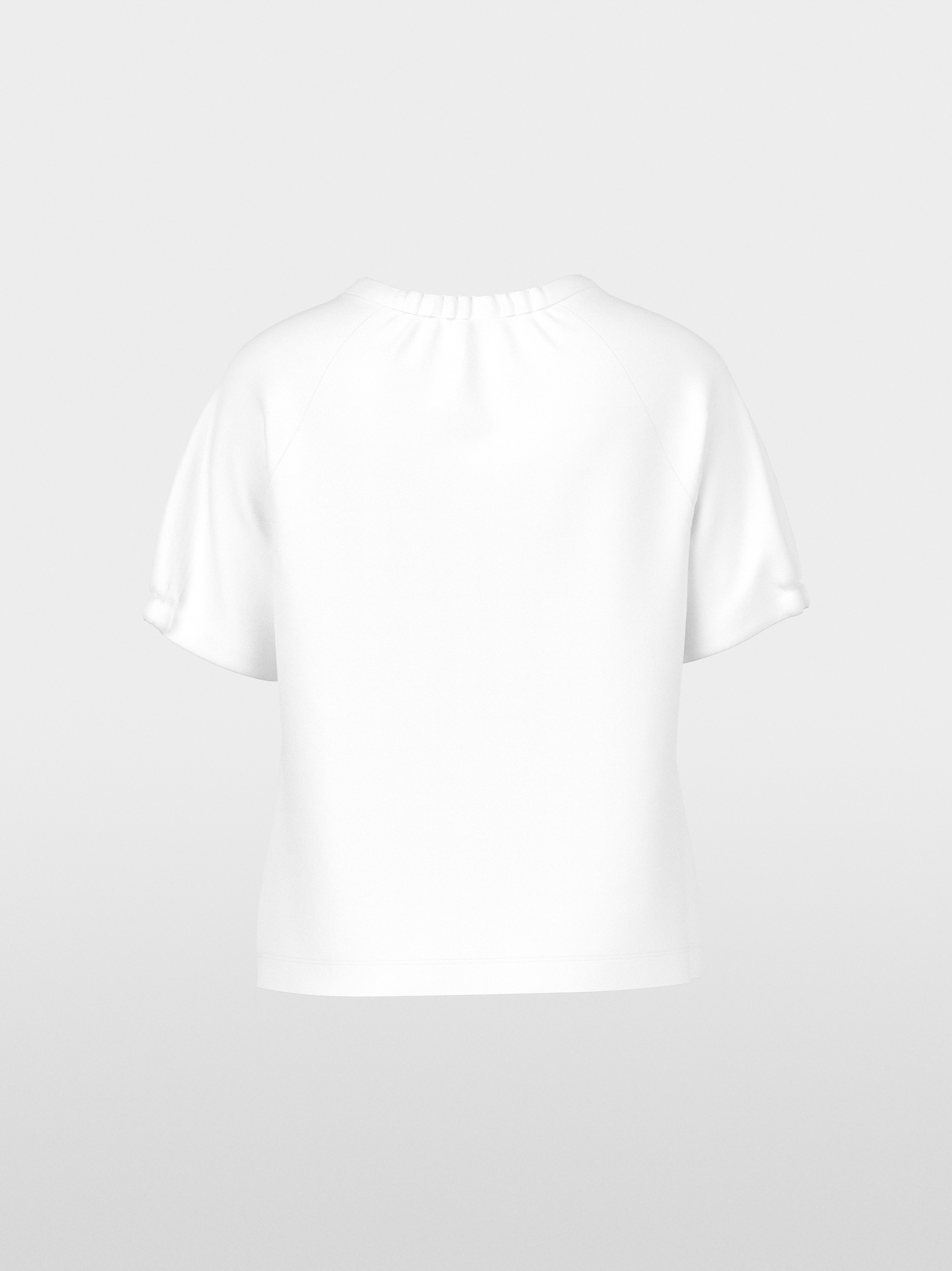 Plain short-sleeve shirt with gathering