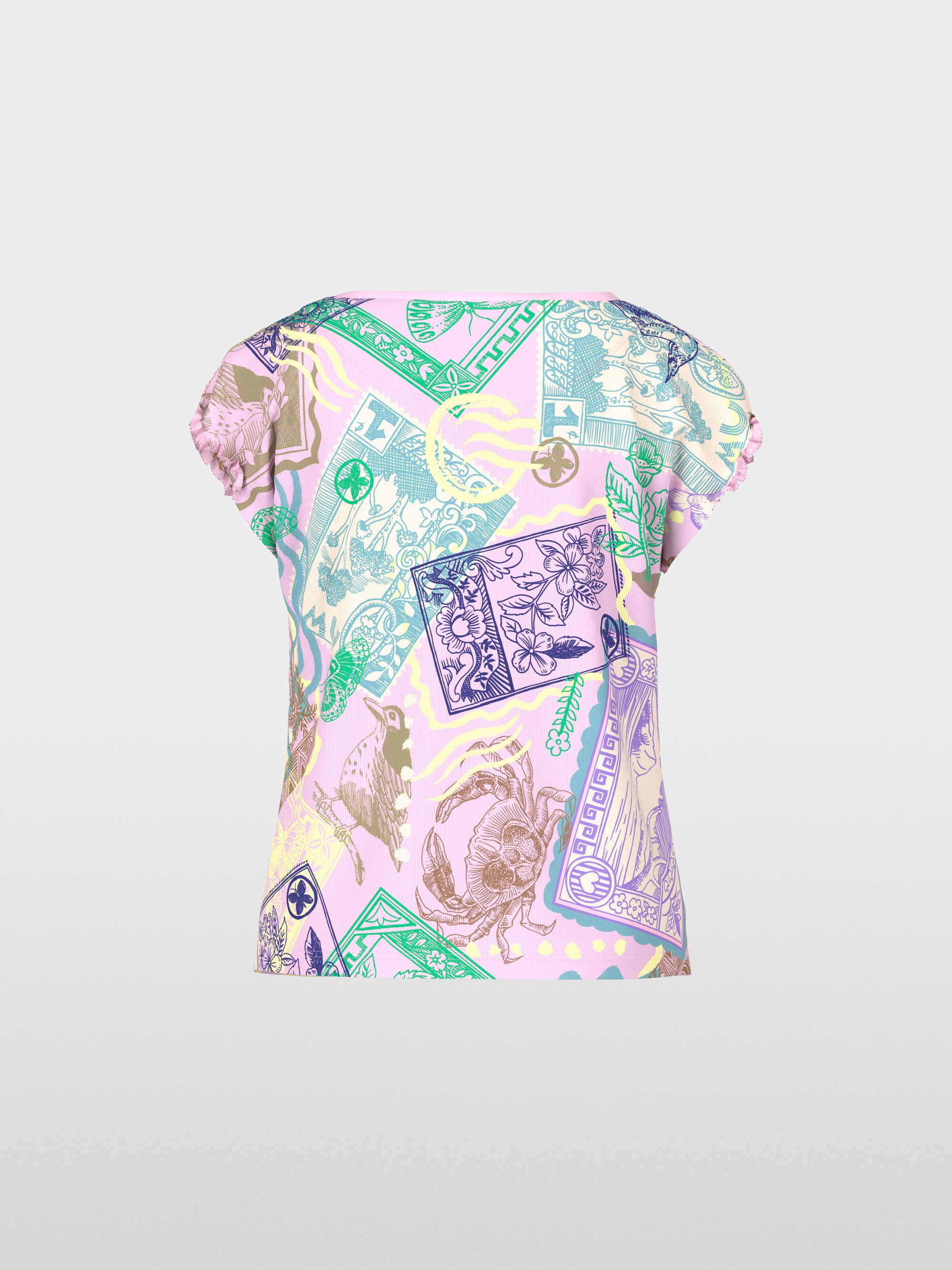 Chemise en coton stretch avec imprimé estampillé