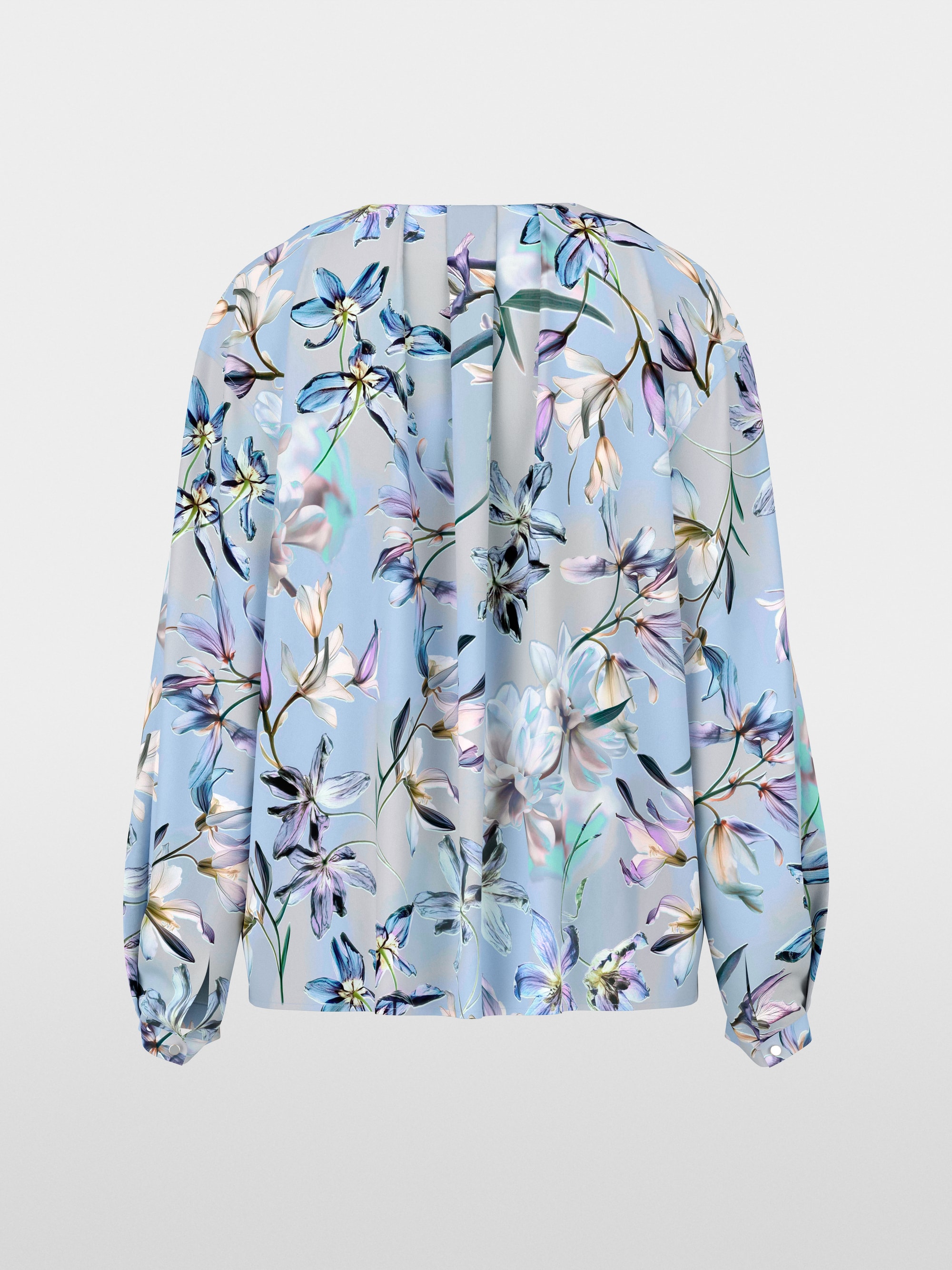 Blouse with all-over lily print