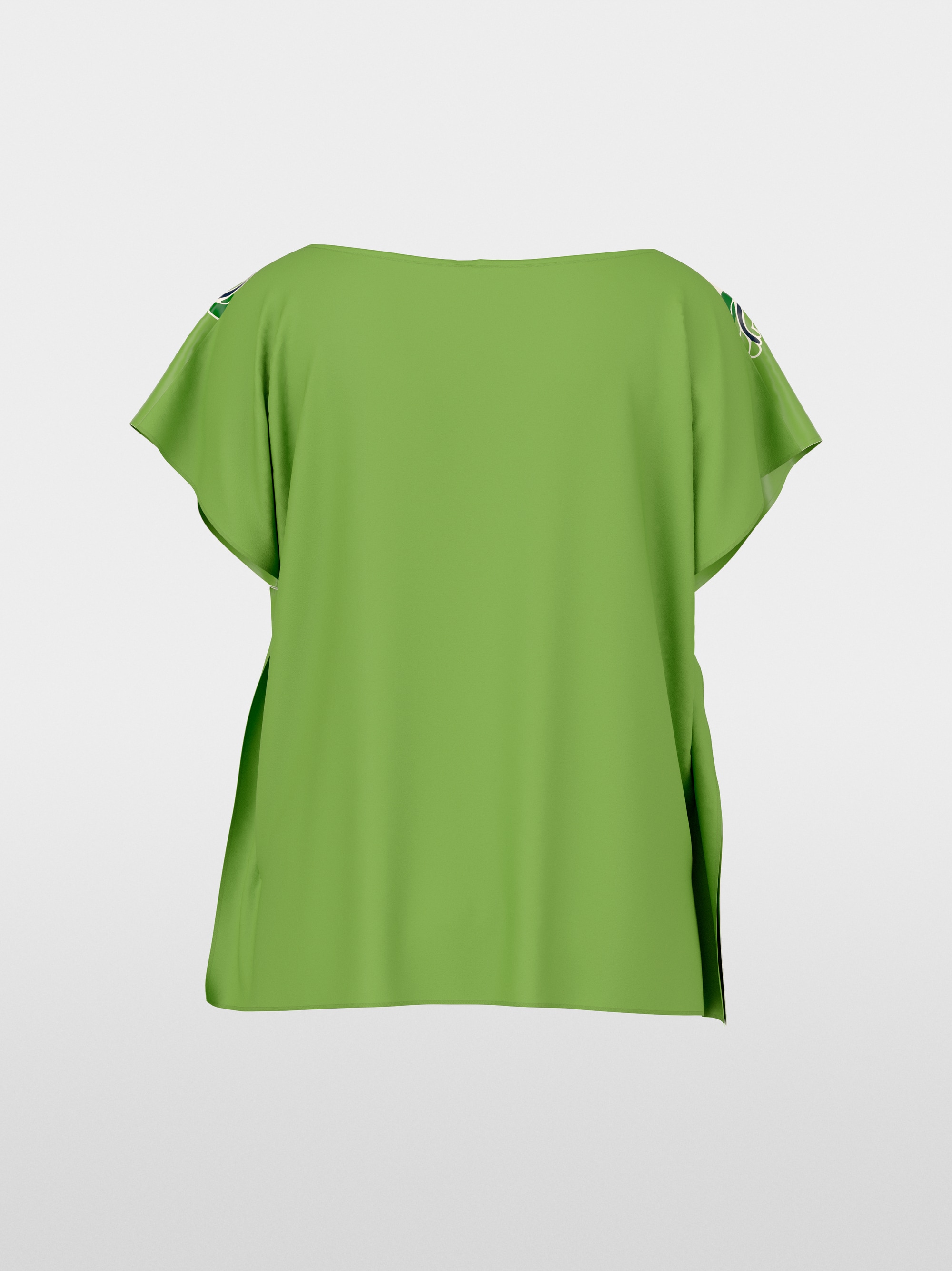 Blouse-style top with hibiscus print