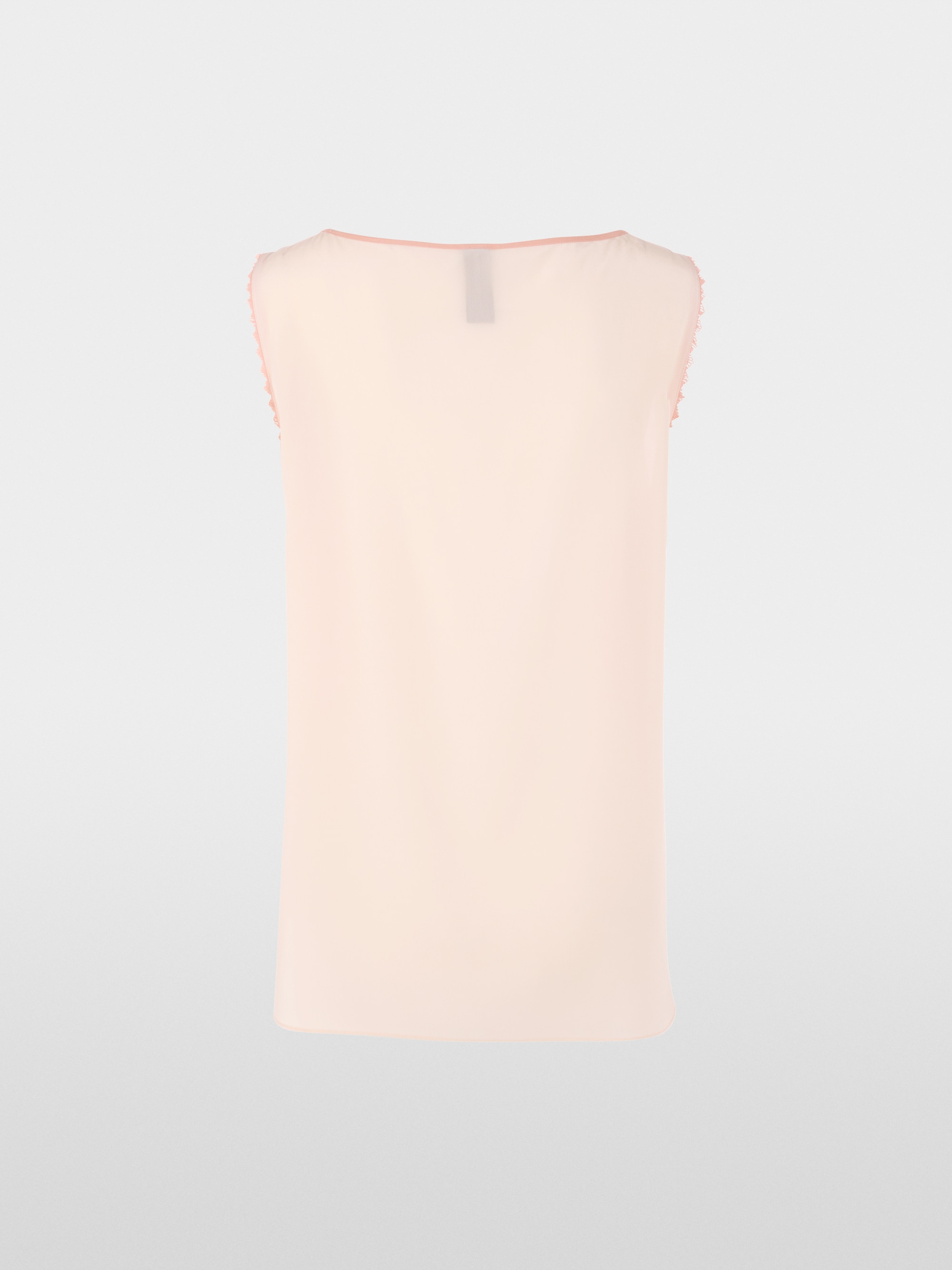 Top en soie avec dentelle et color block