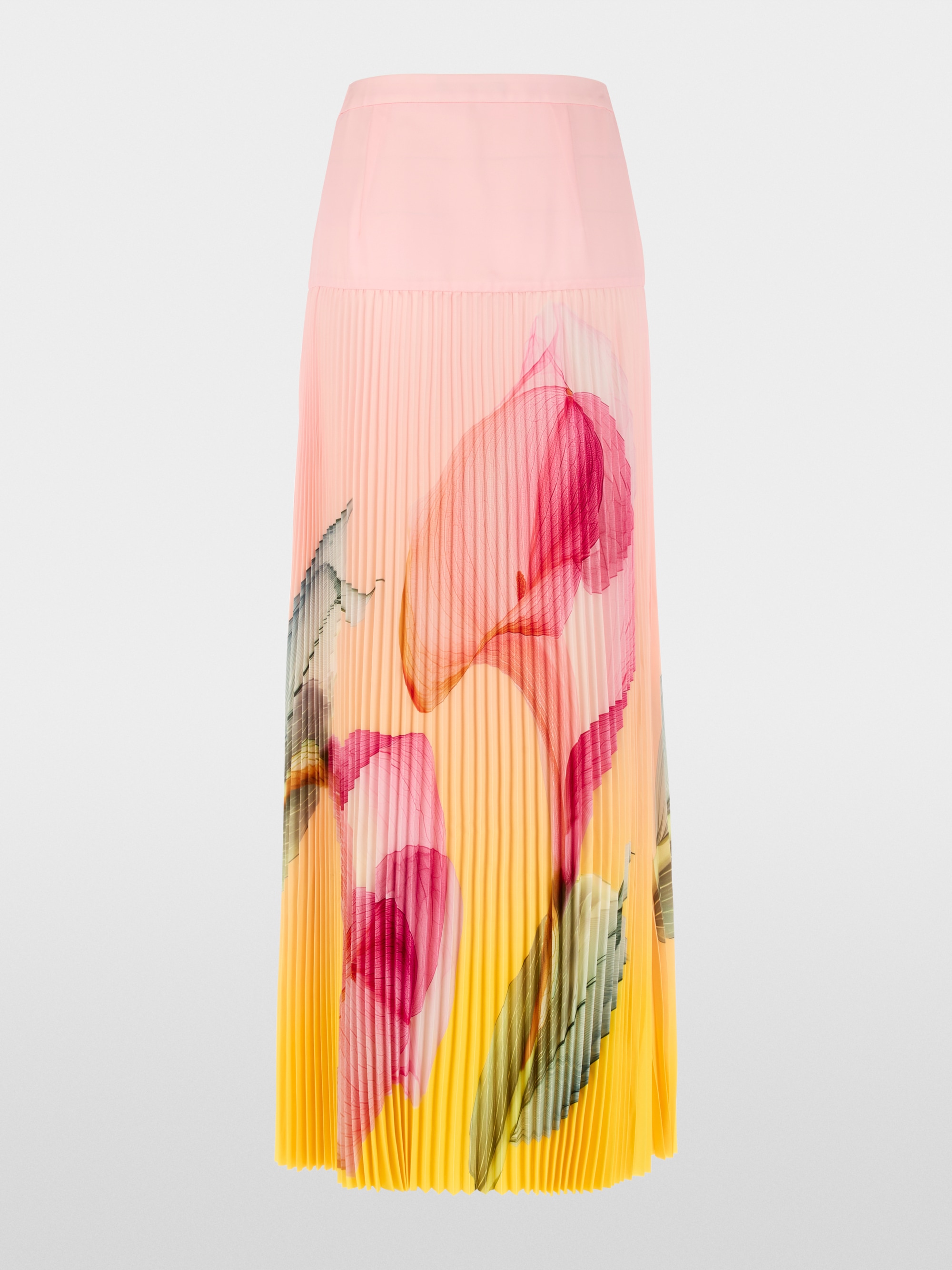 Jupe longue plissée avec arums