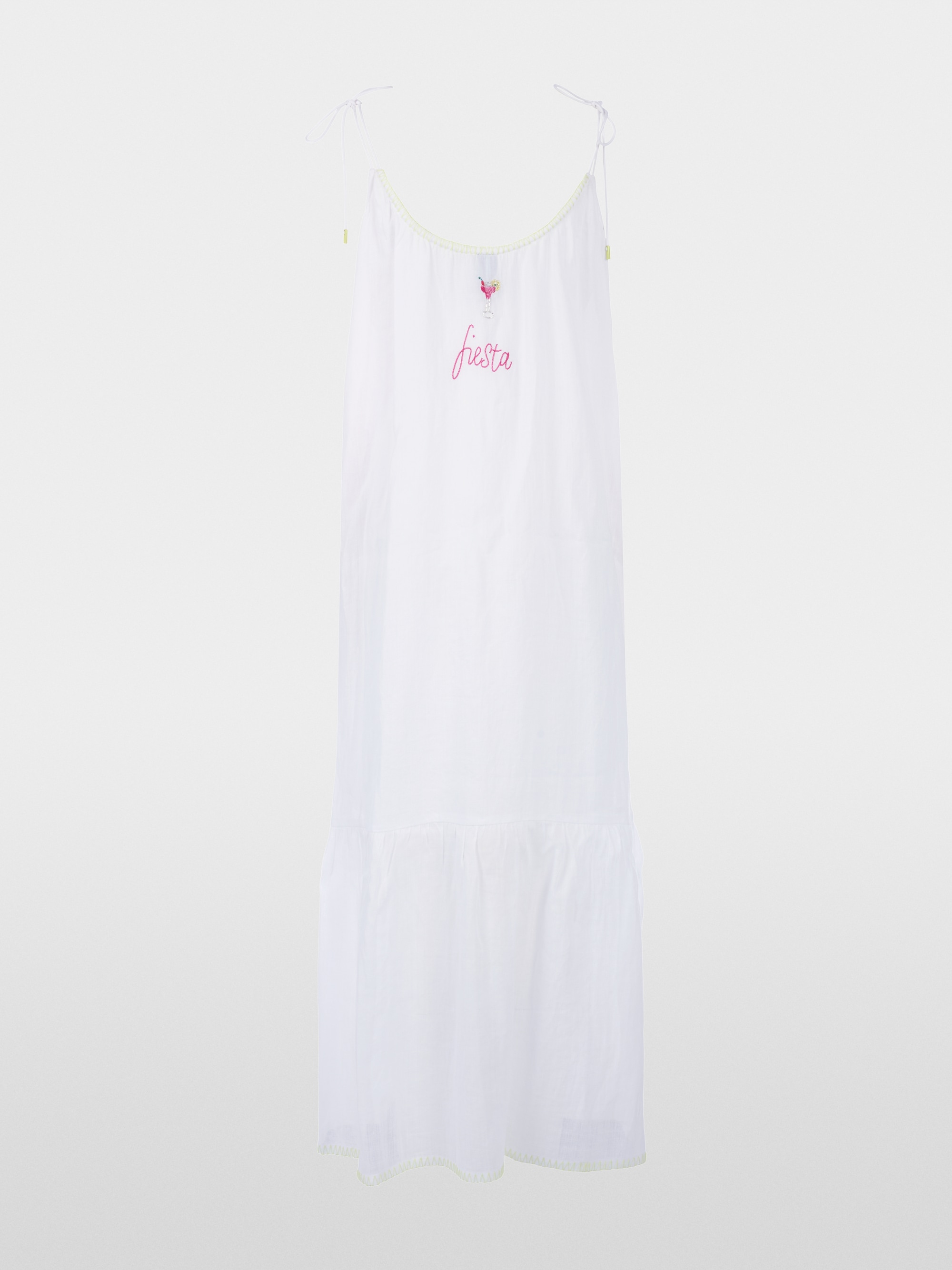 Sleeveless midi dress with embroidery