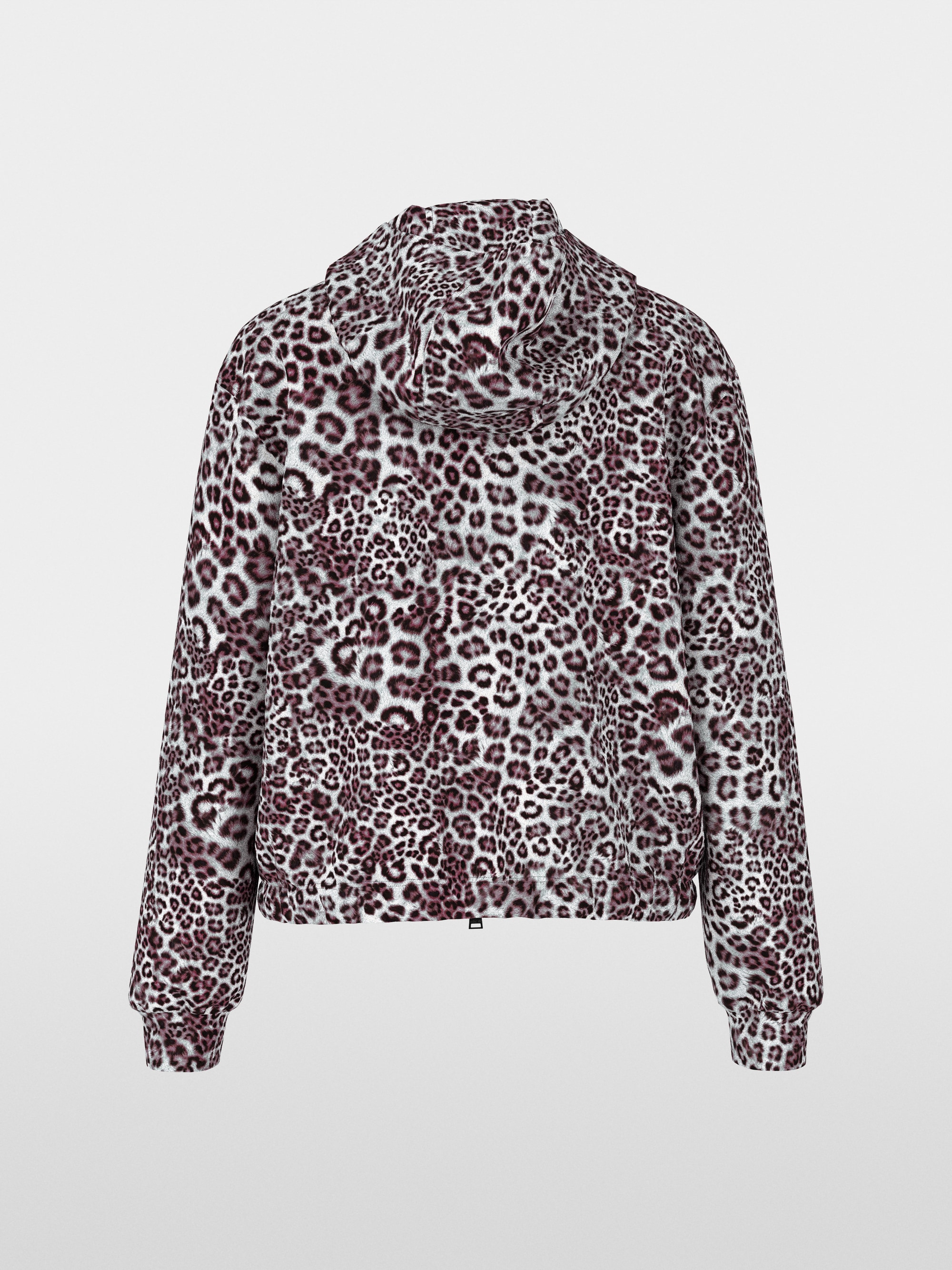 Jersey jacket with leopard print
