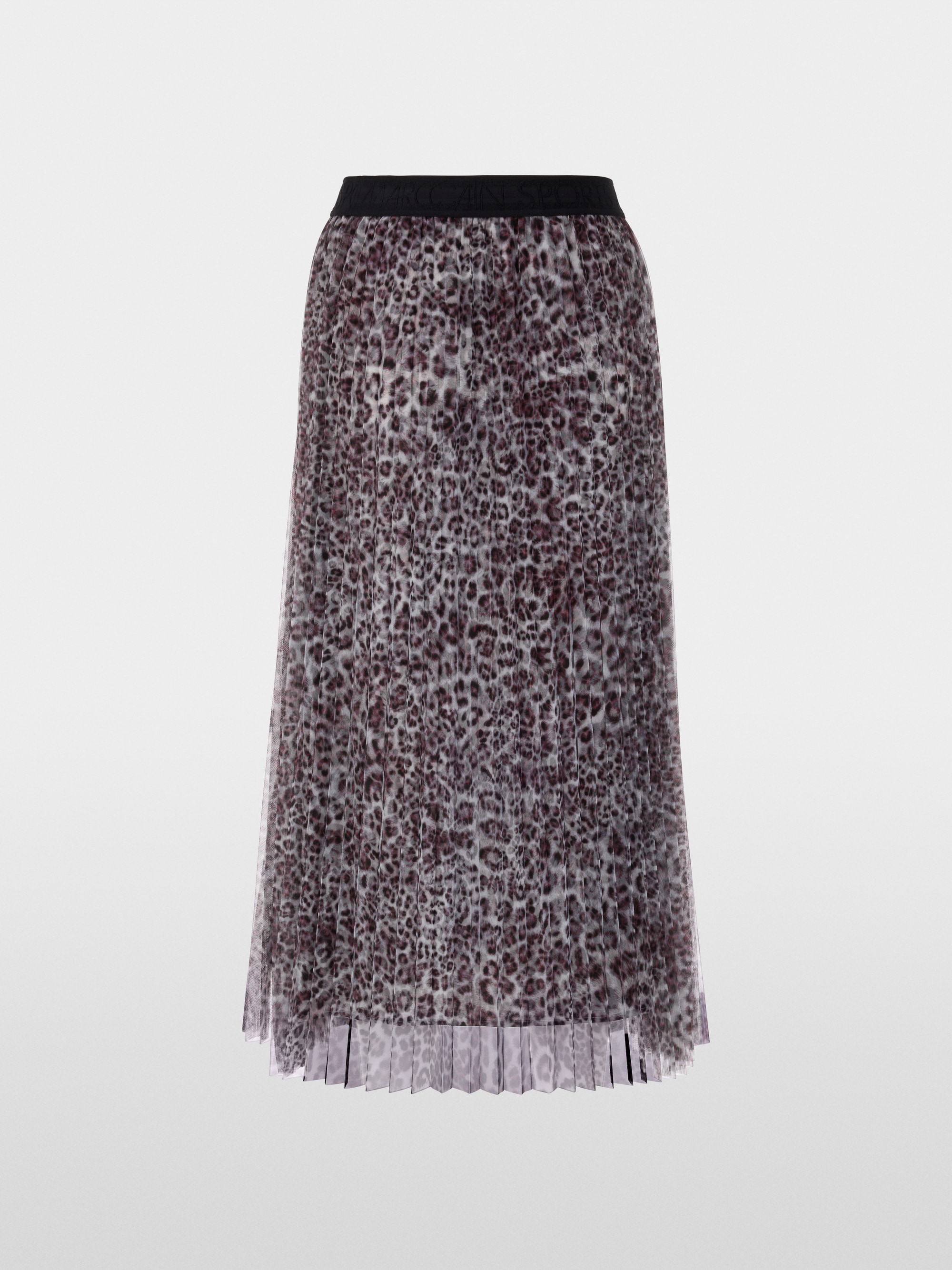 Pleated skirt with leopard print