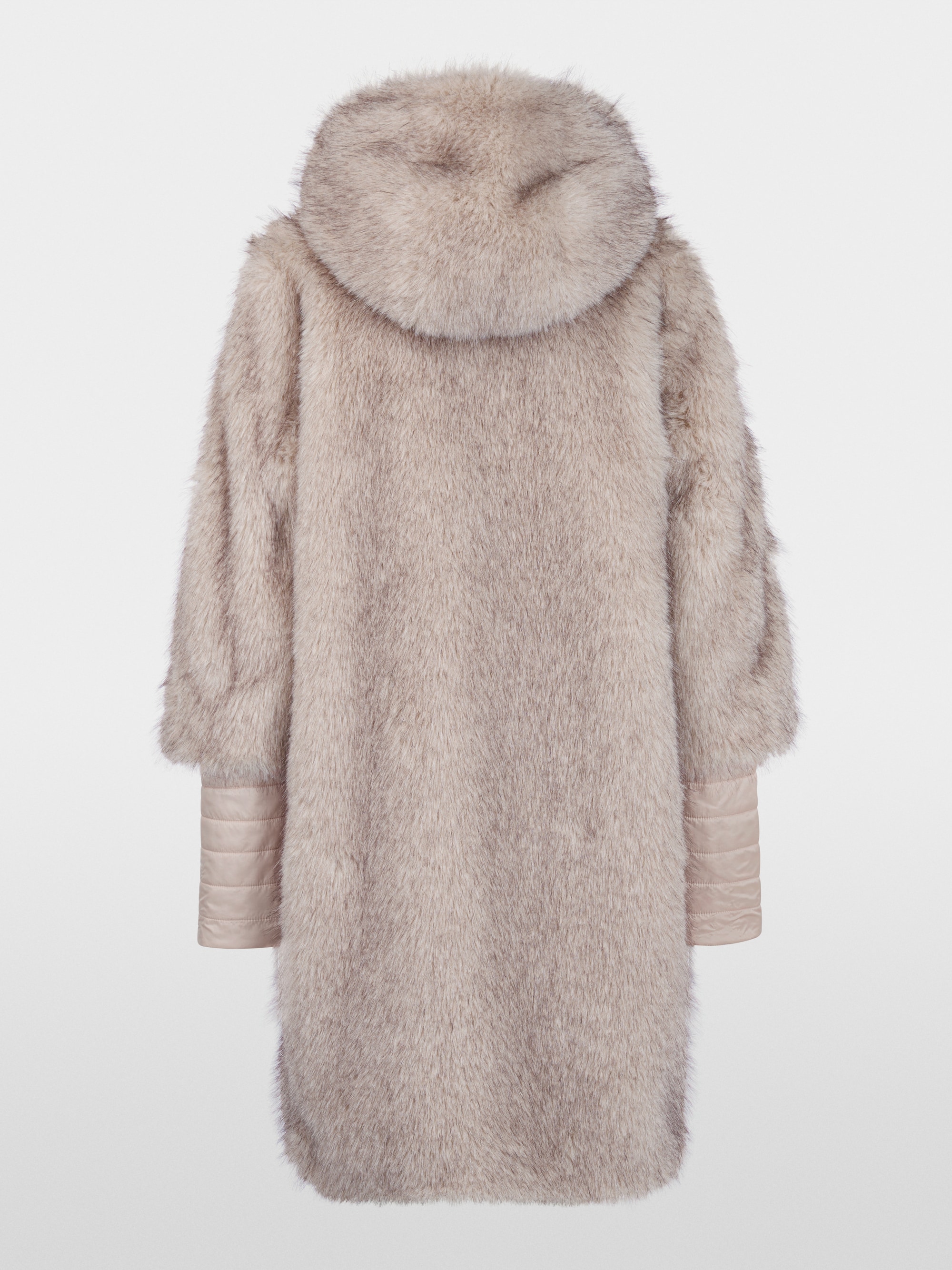 Faux fur coat with hood