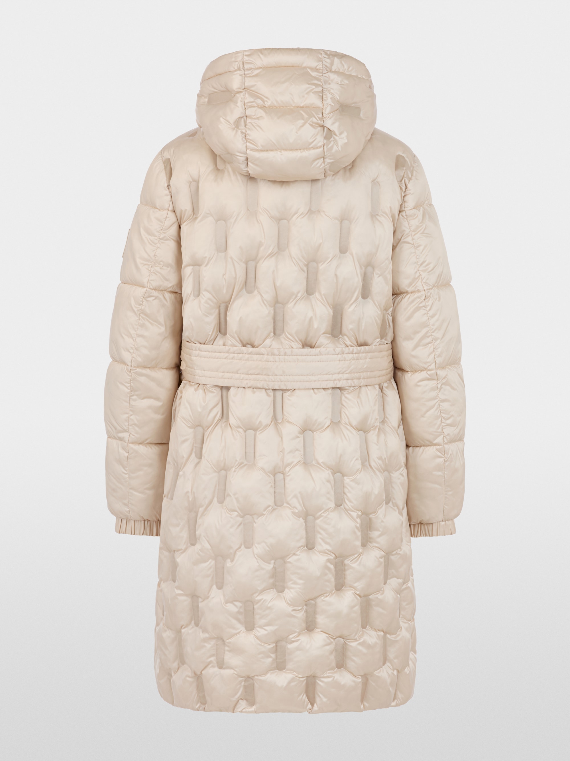 Padded coat with waist belt