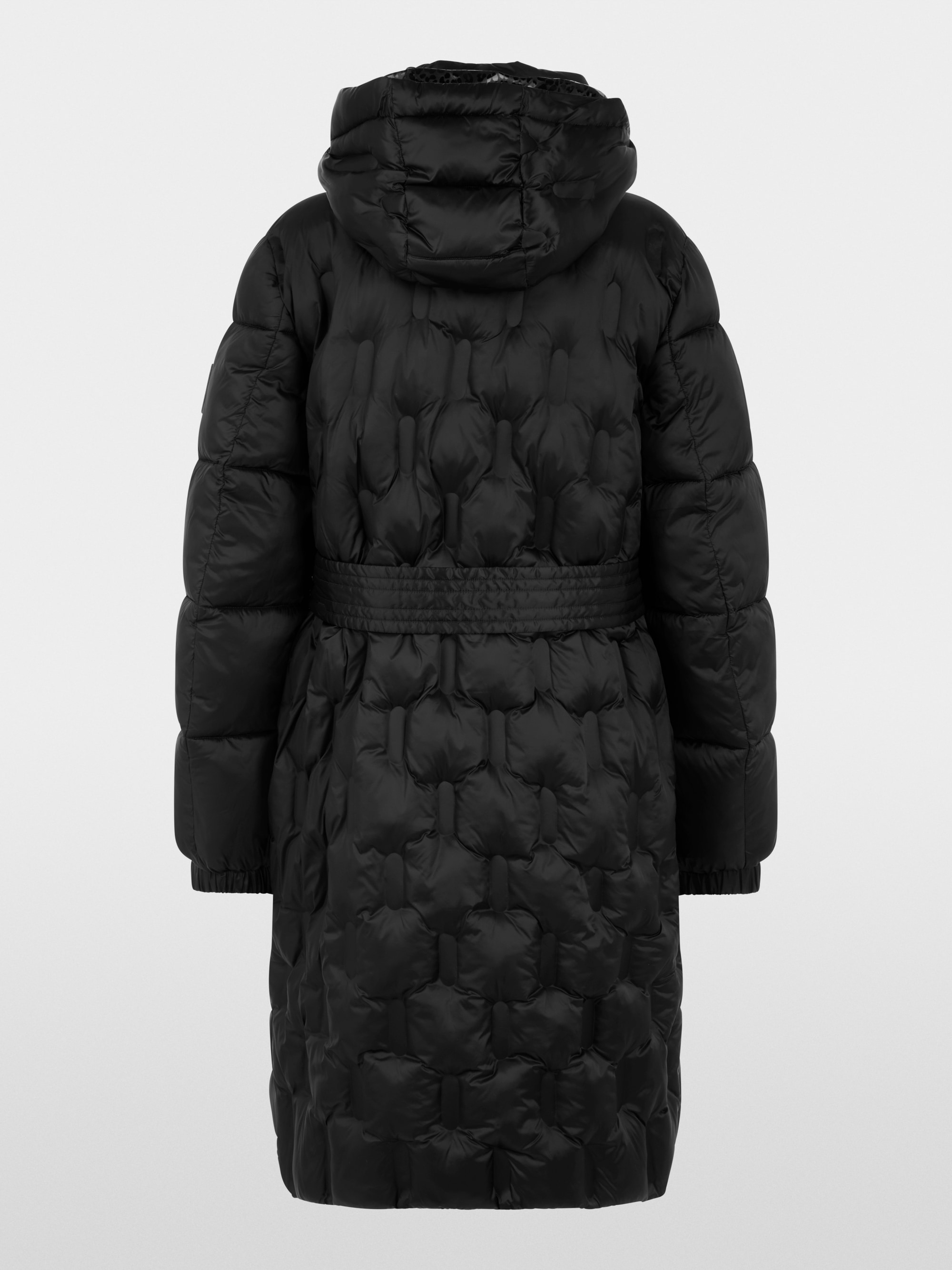 Padded coat with waist belt