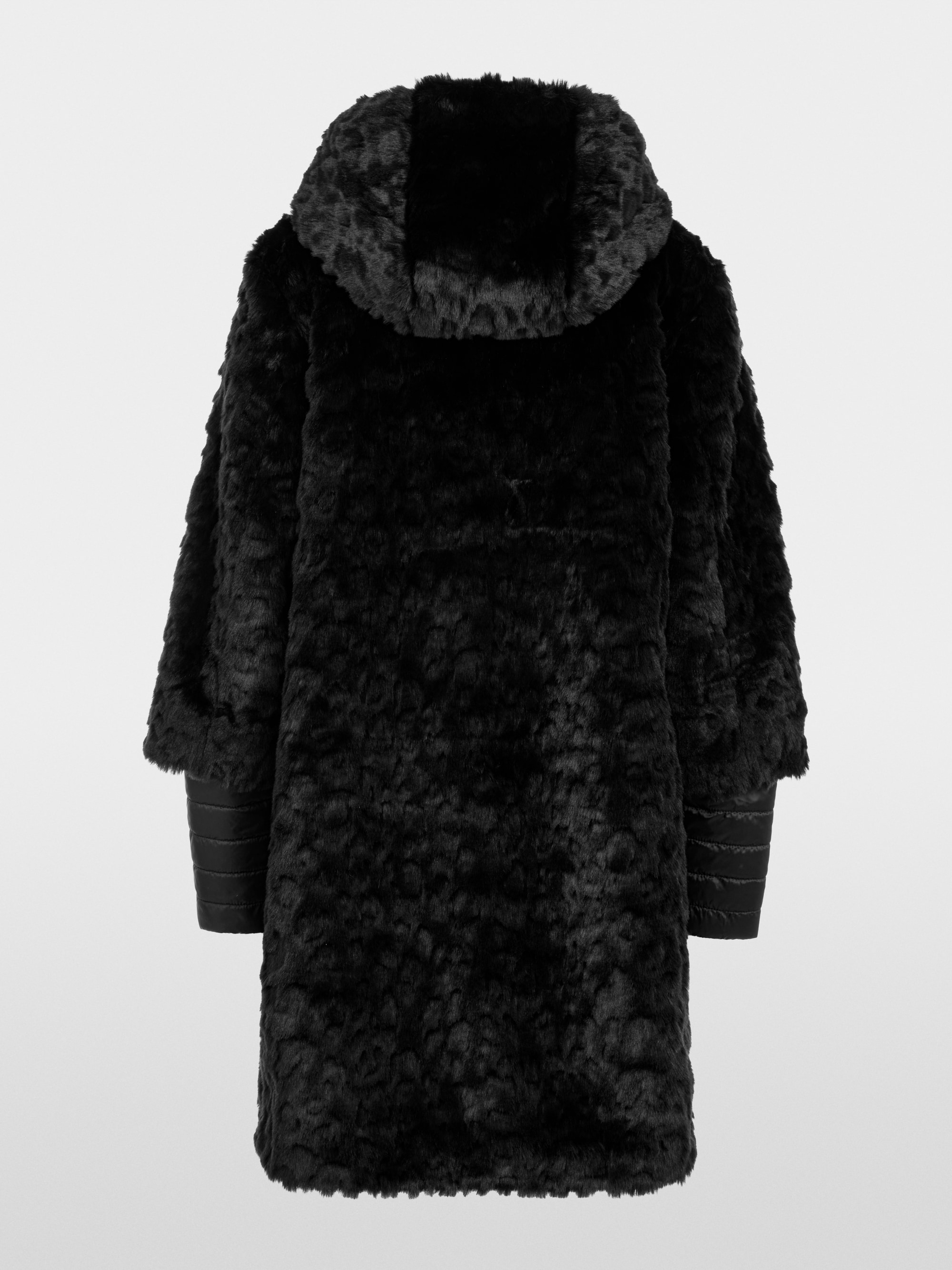 Faux fur hooded coat