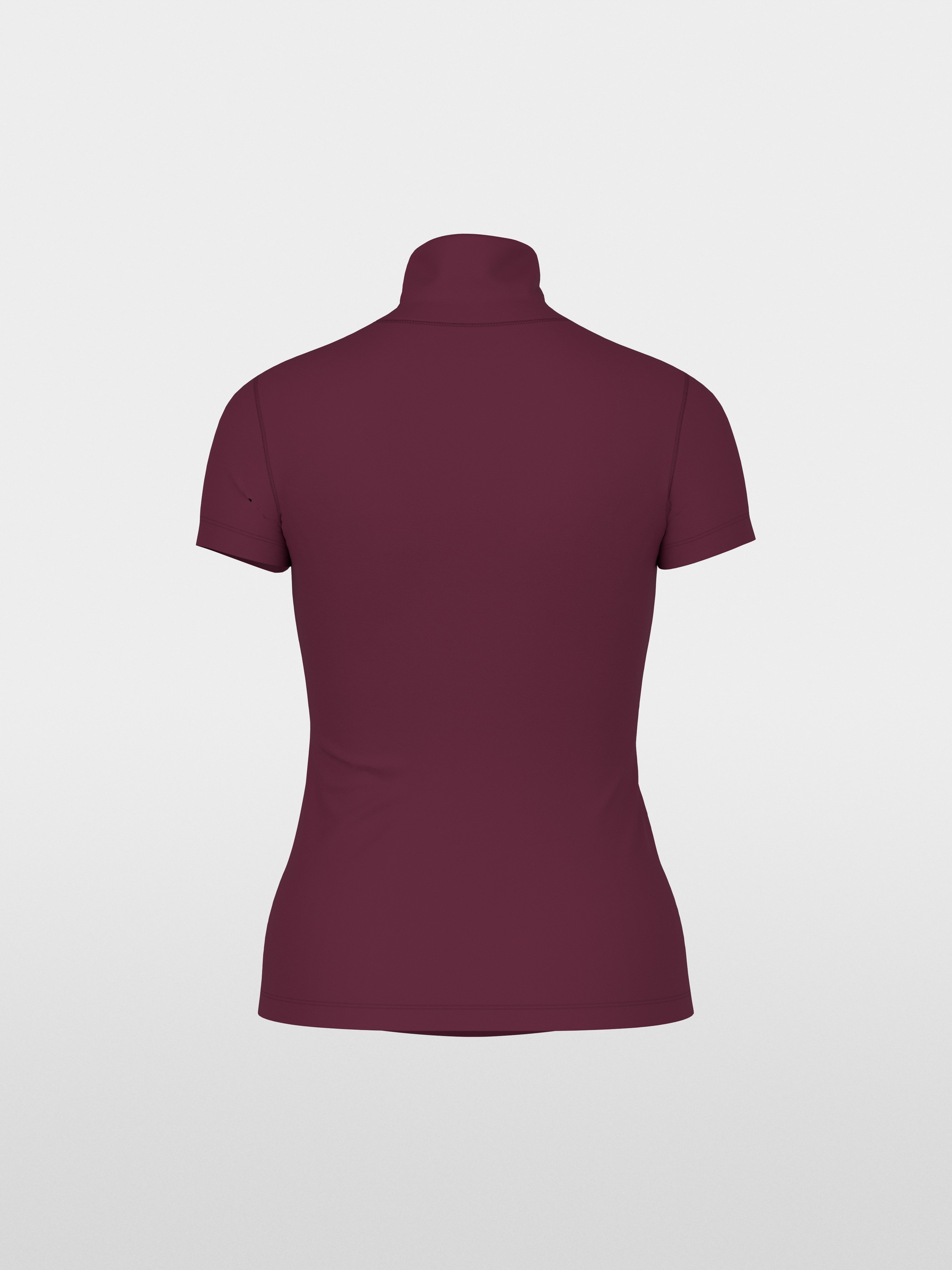 Stretch cotton shirt with raised collar