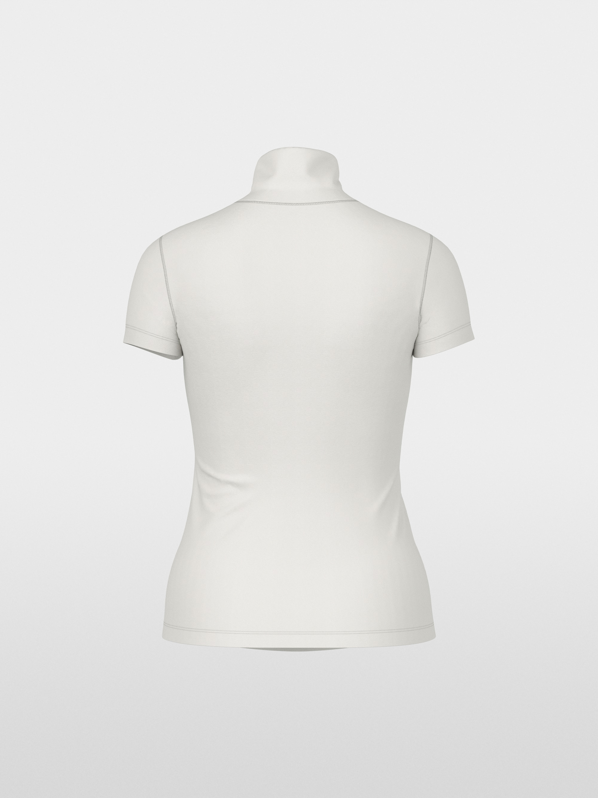 Stretch cotton shirt with raised collar