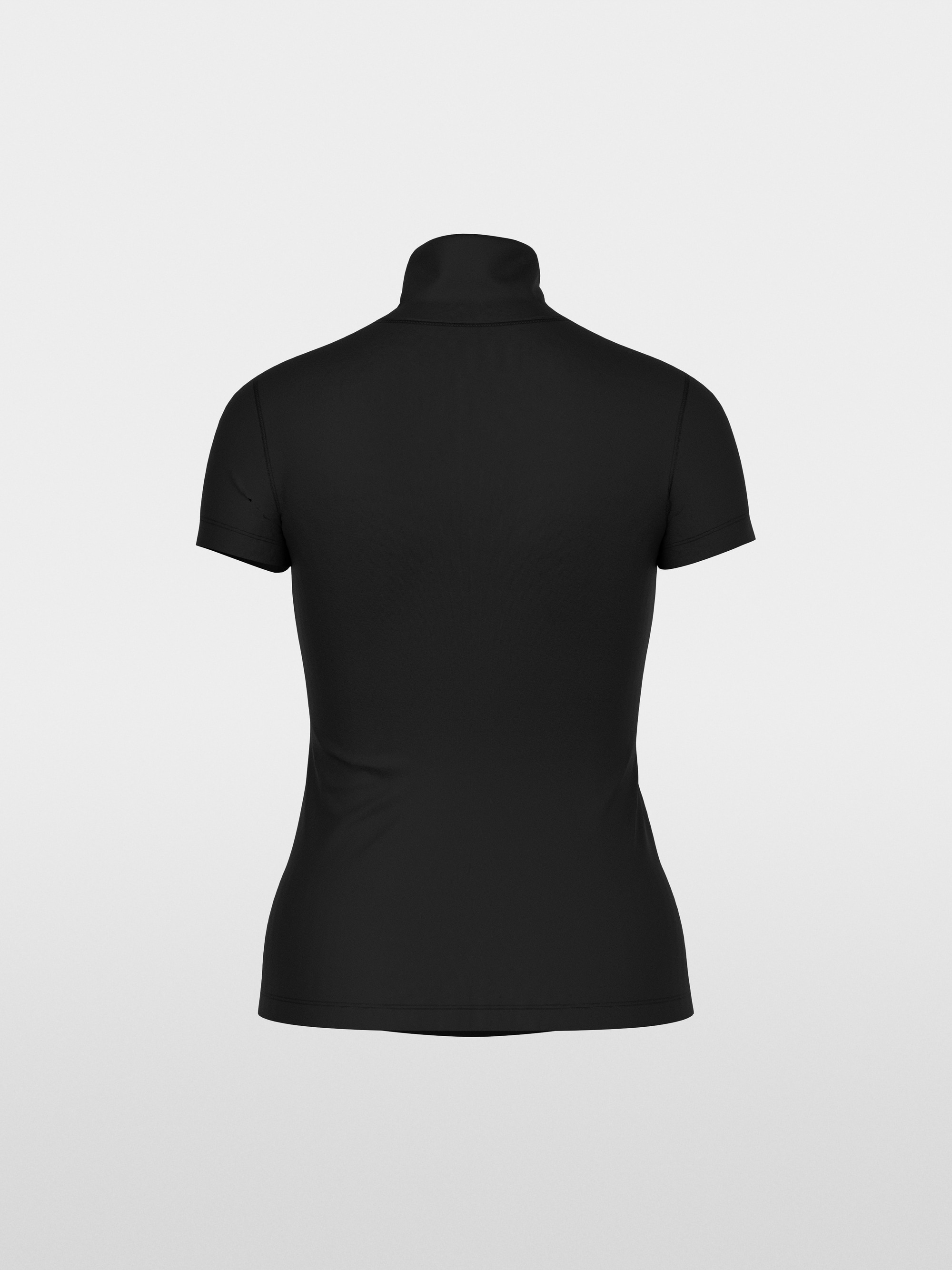 Stretch cotton shirt with raised collar
