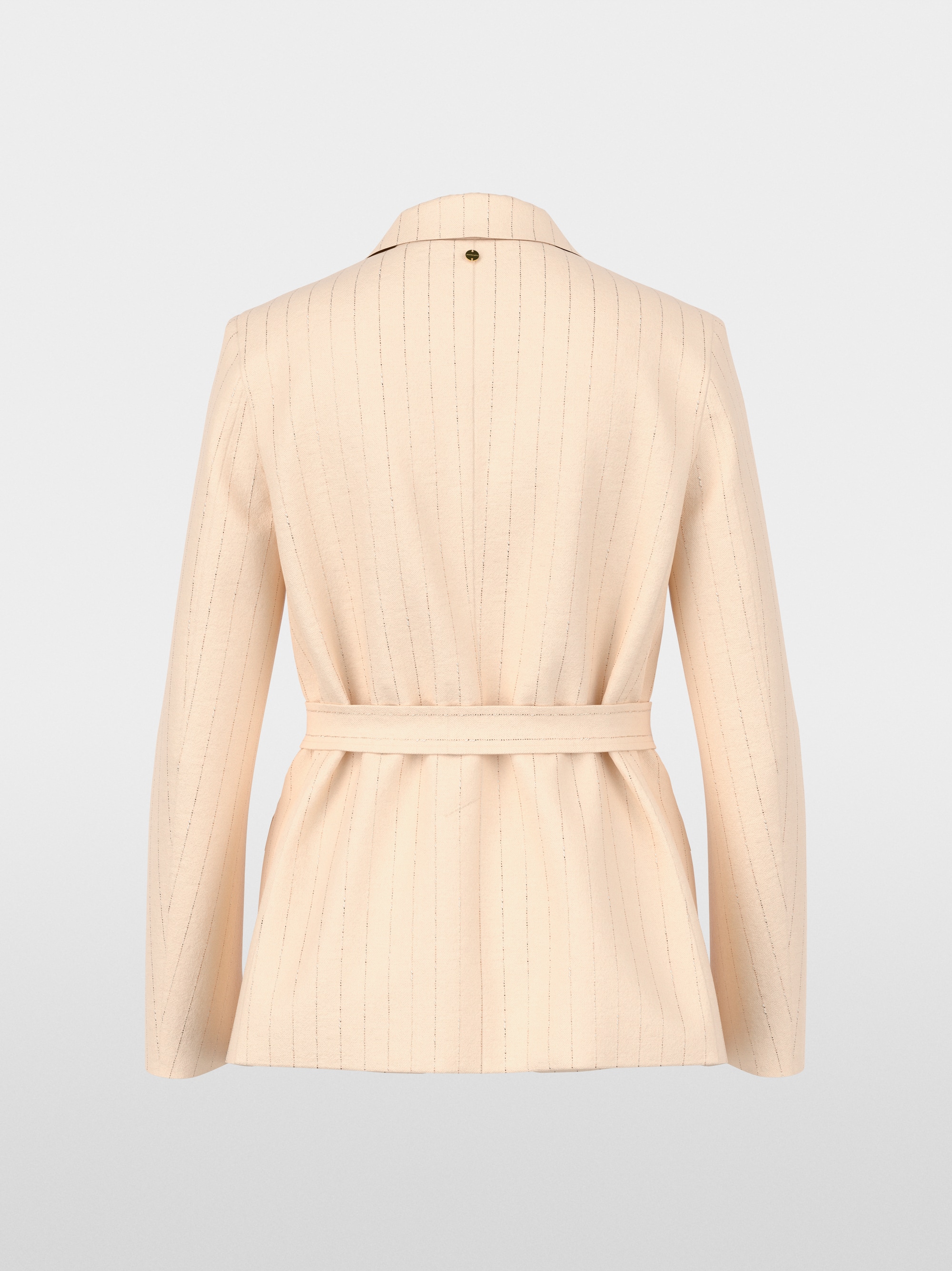 Pinstriped blazer with tie belt