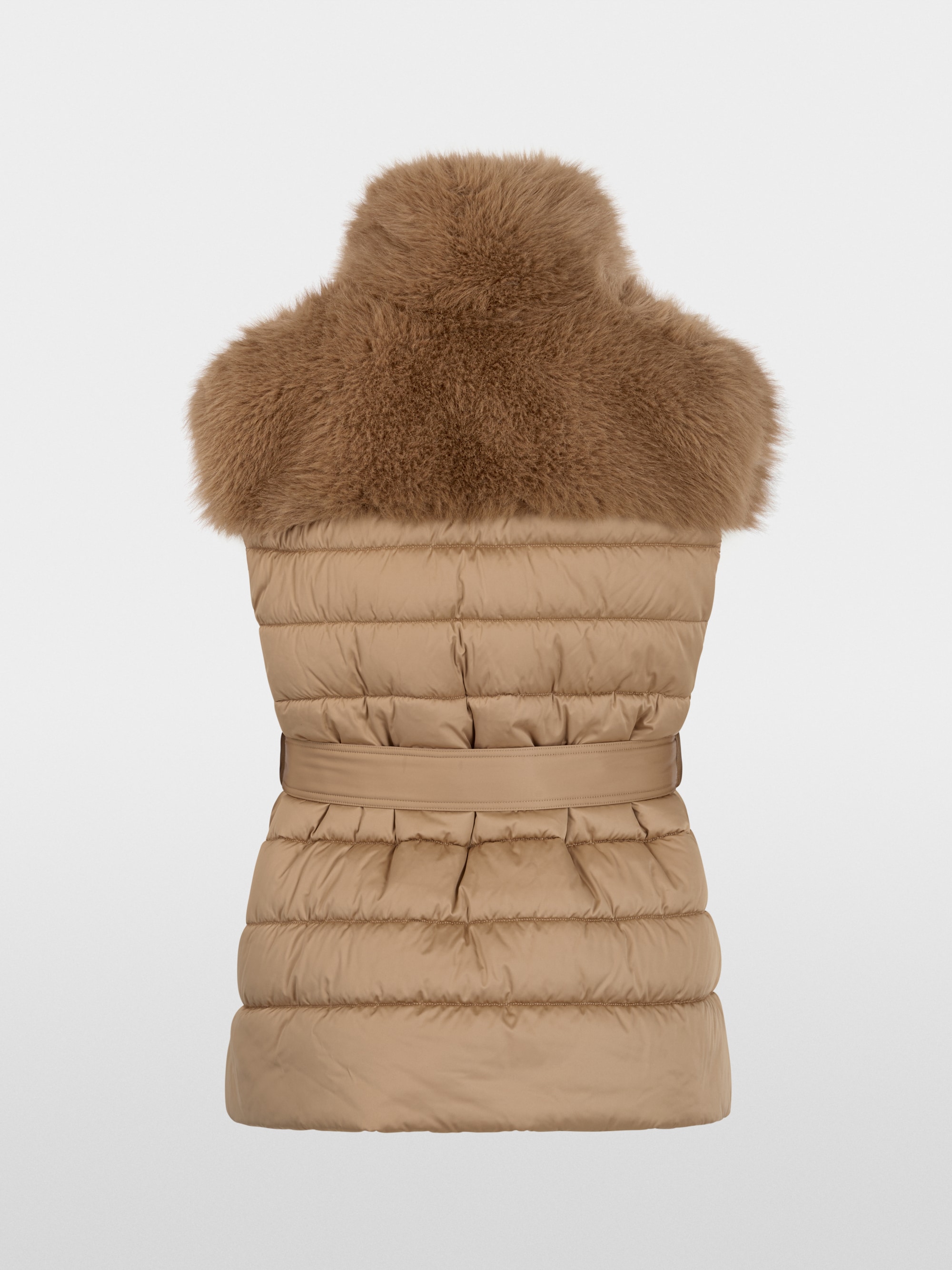 Faux fur waistcoat with quilted back