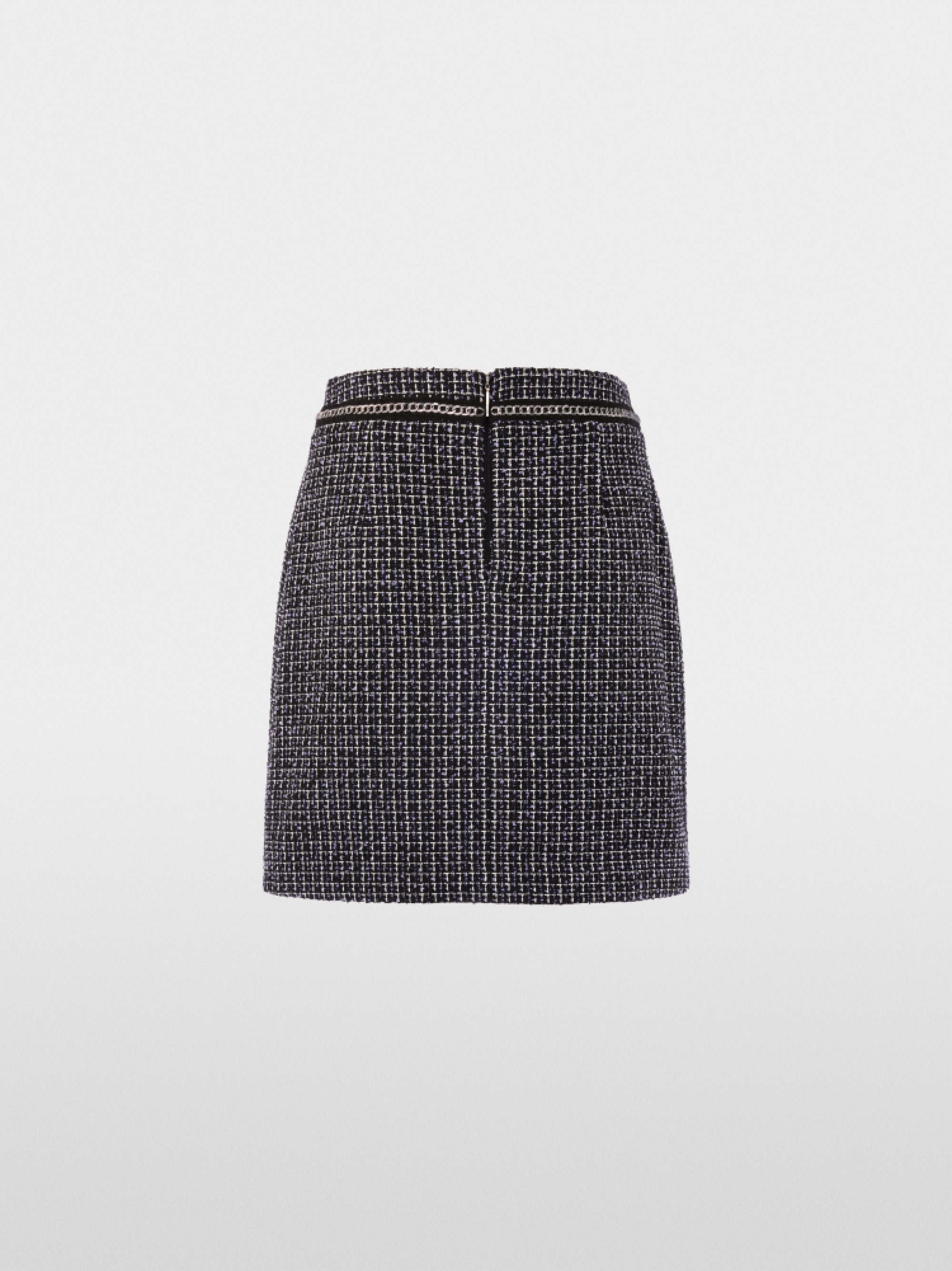 Tweed skirt with chain detail