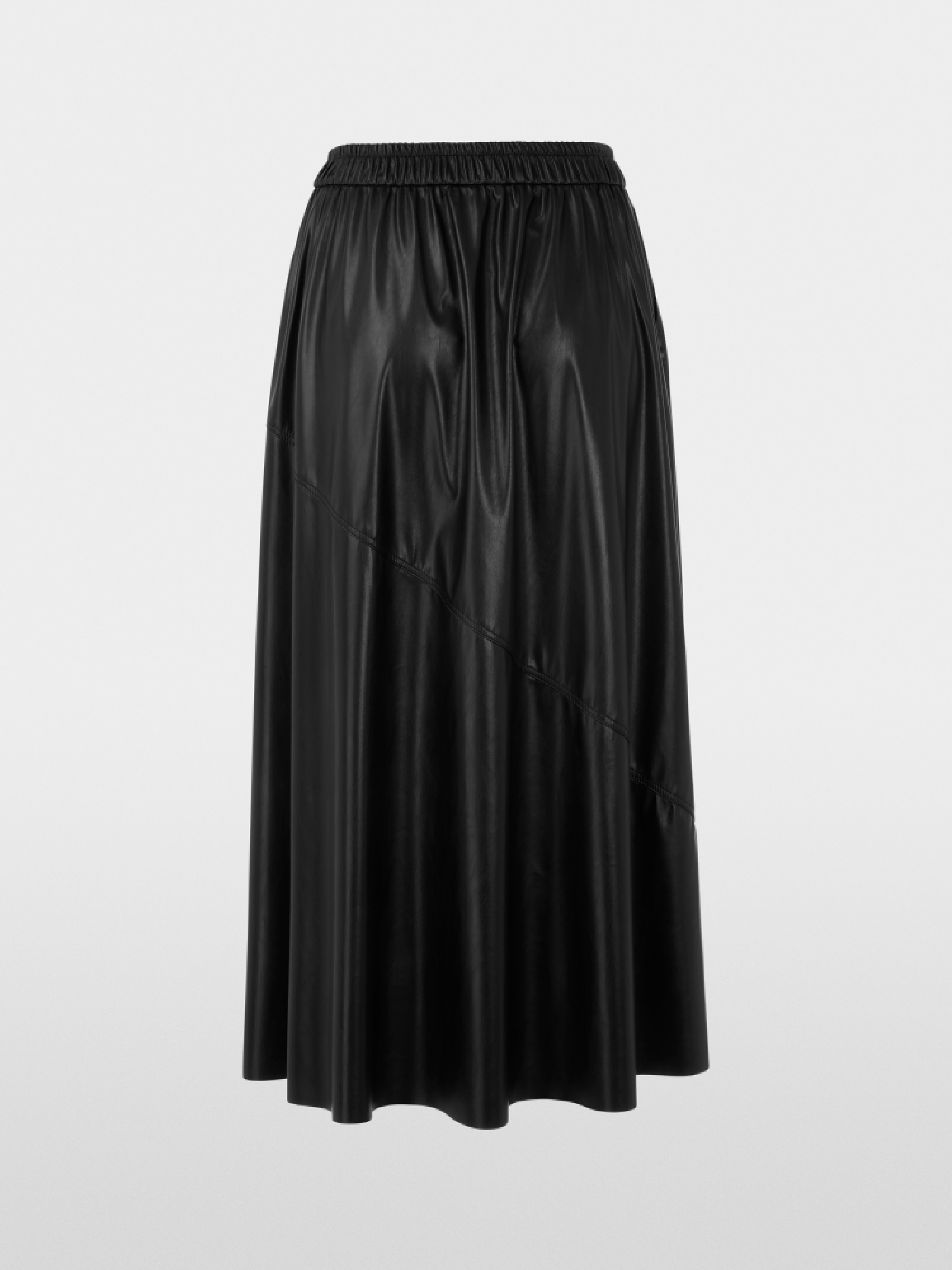Leather-look midi skirt