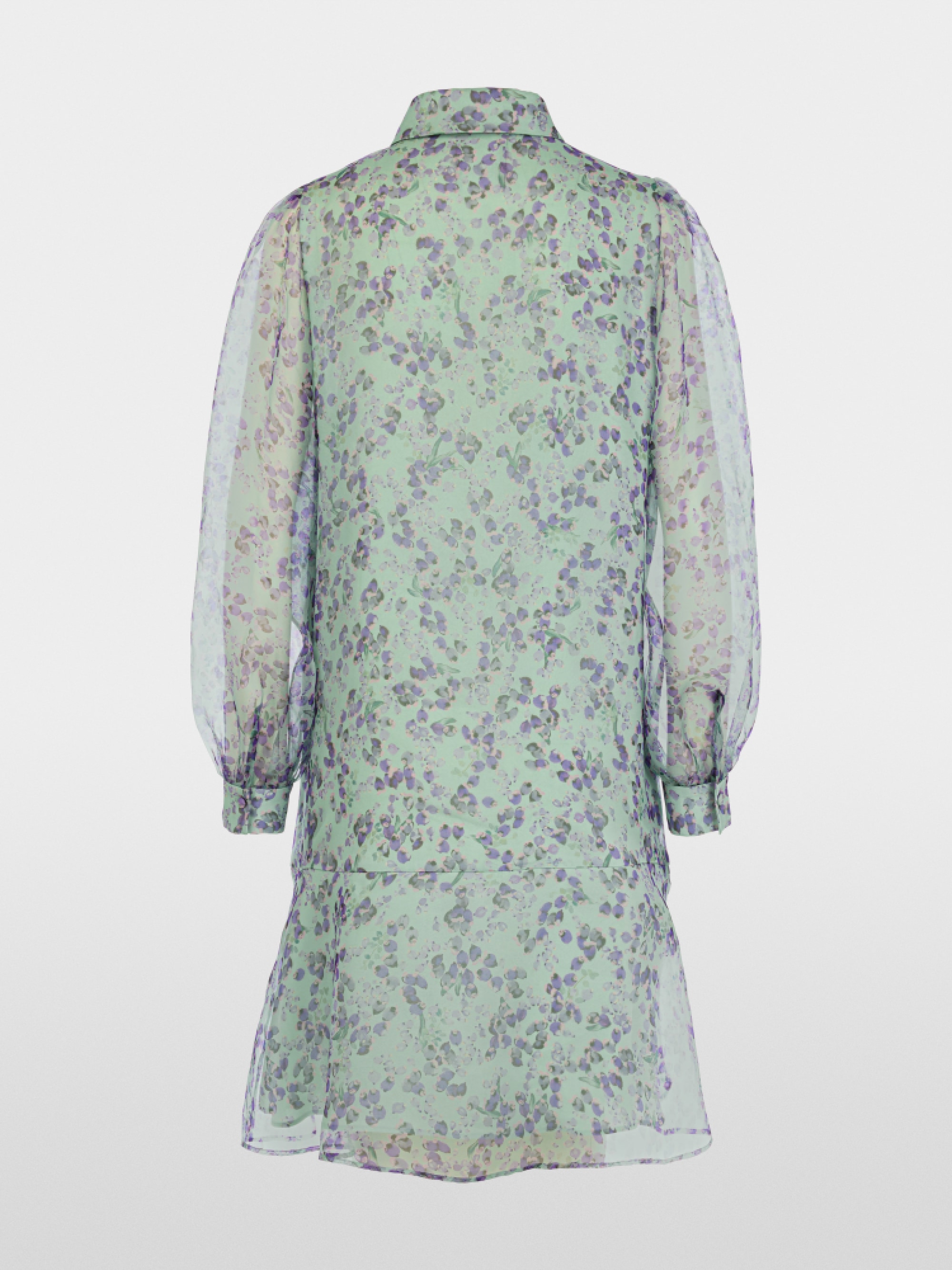 Airy silk dress with flounce