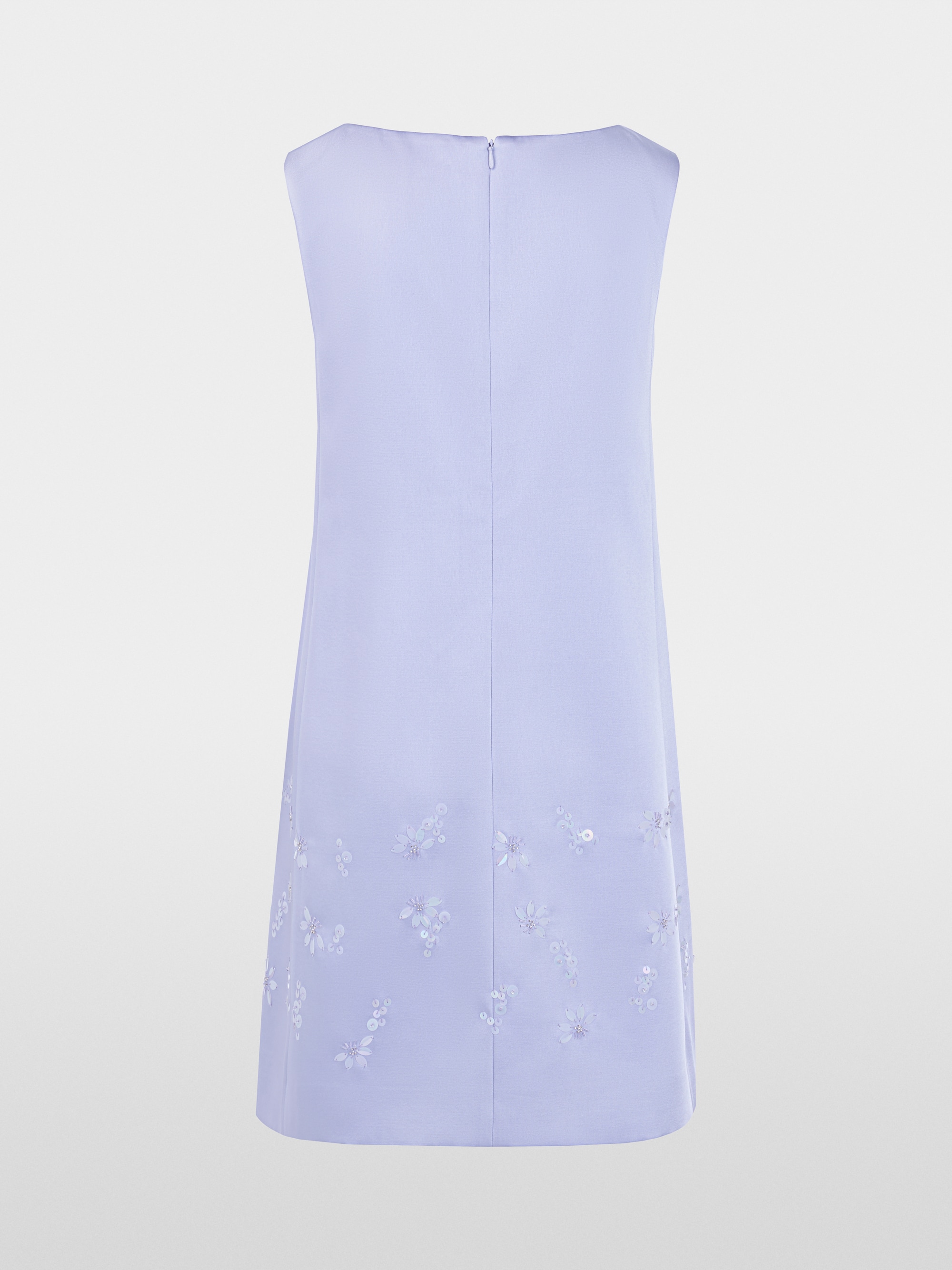 Satin dress with sequin trim