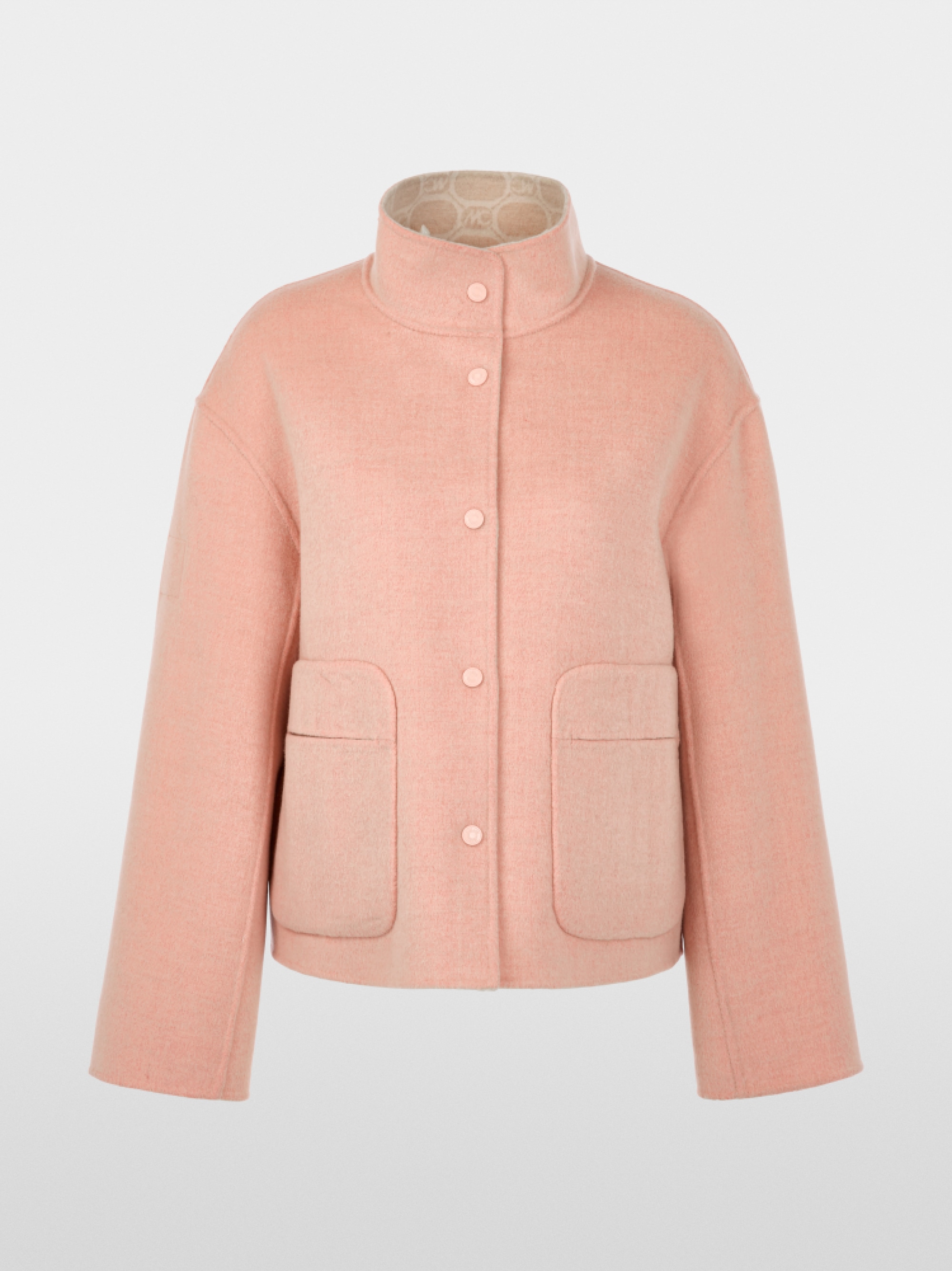Veste réversible en laine mélangée avec imprimé logo en chaîne