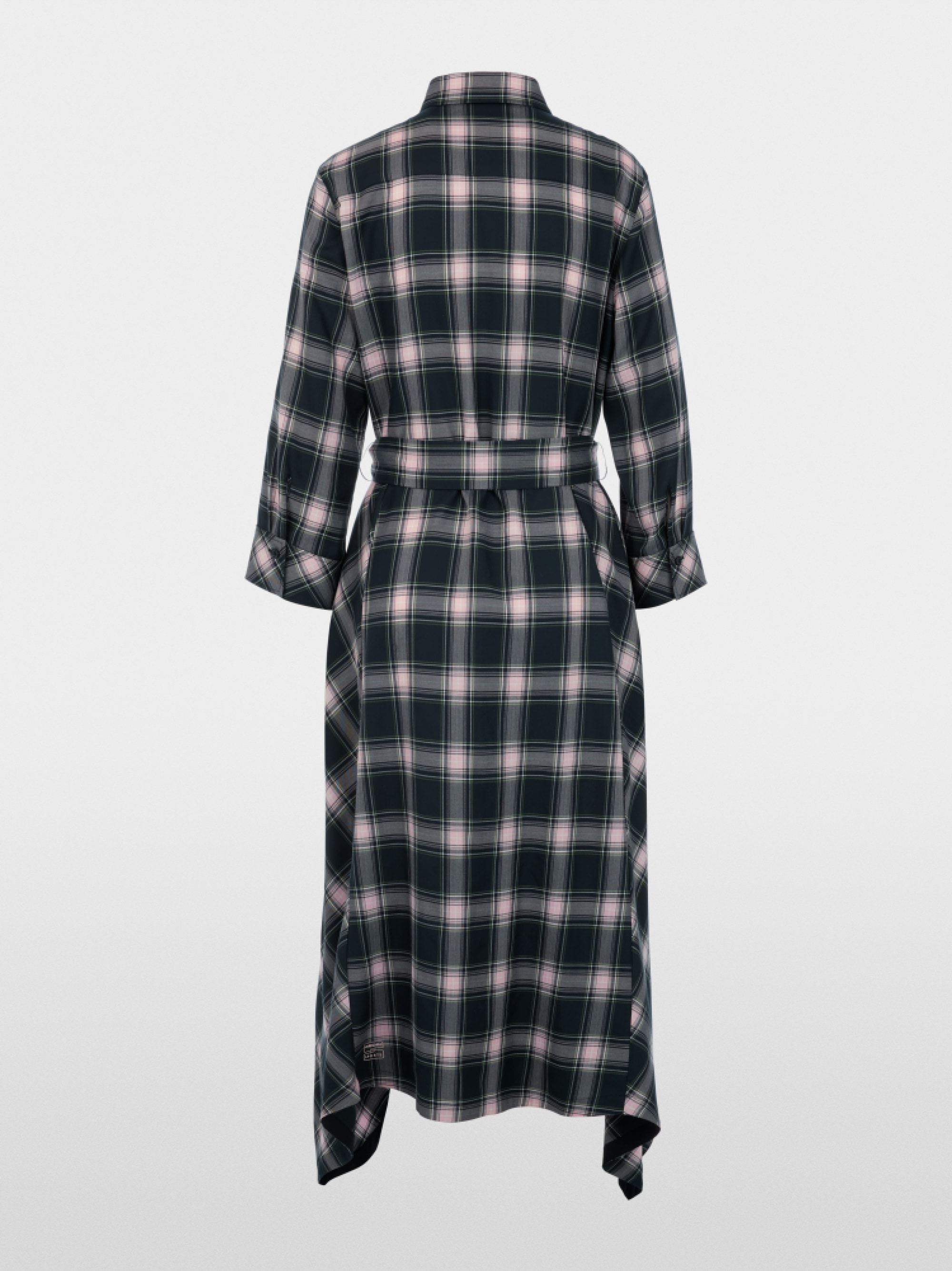 Checked shirt dress with tie belt