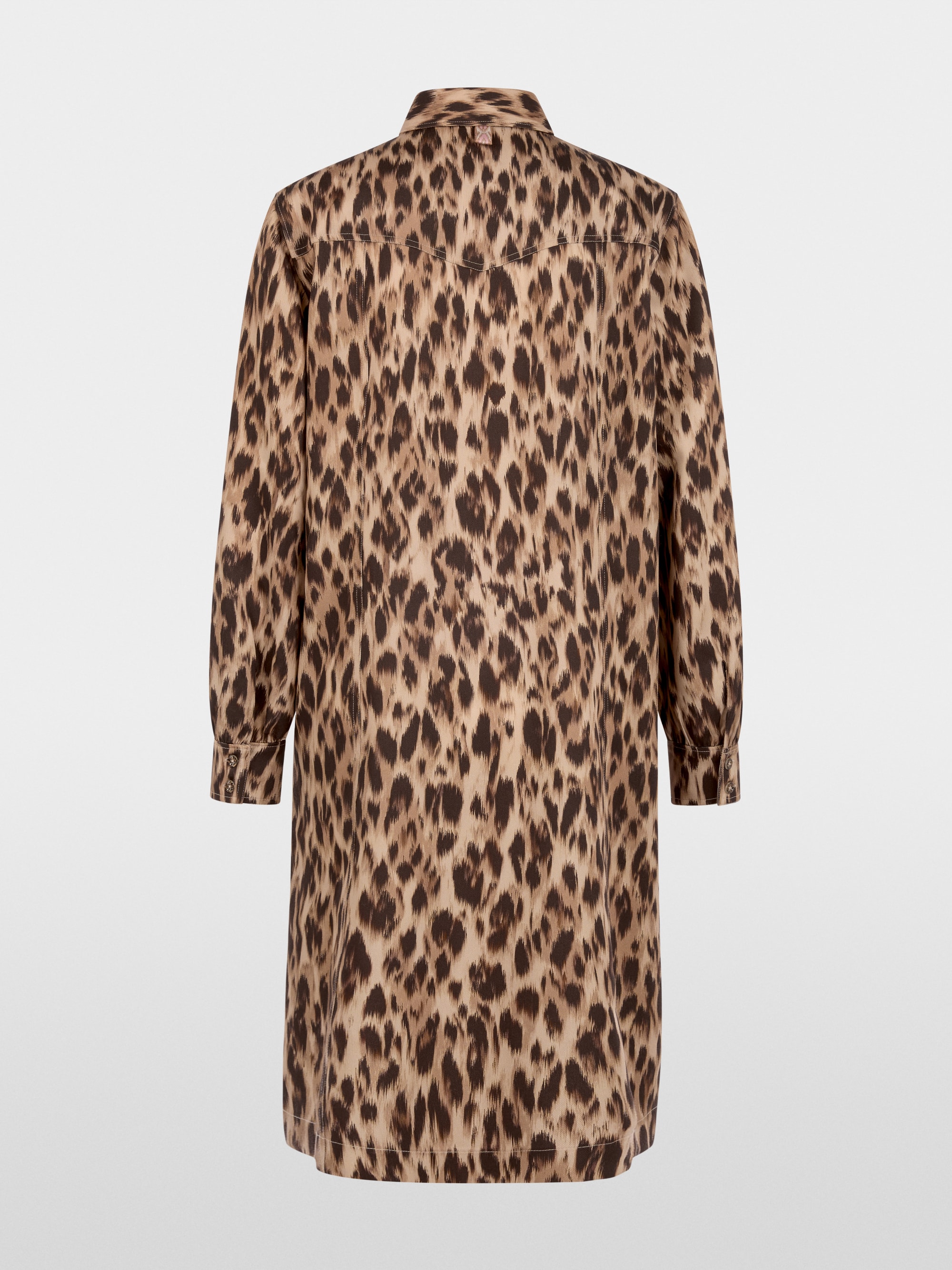 Shirt-style dress with leopard print