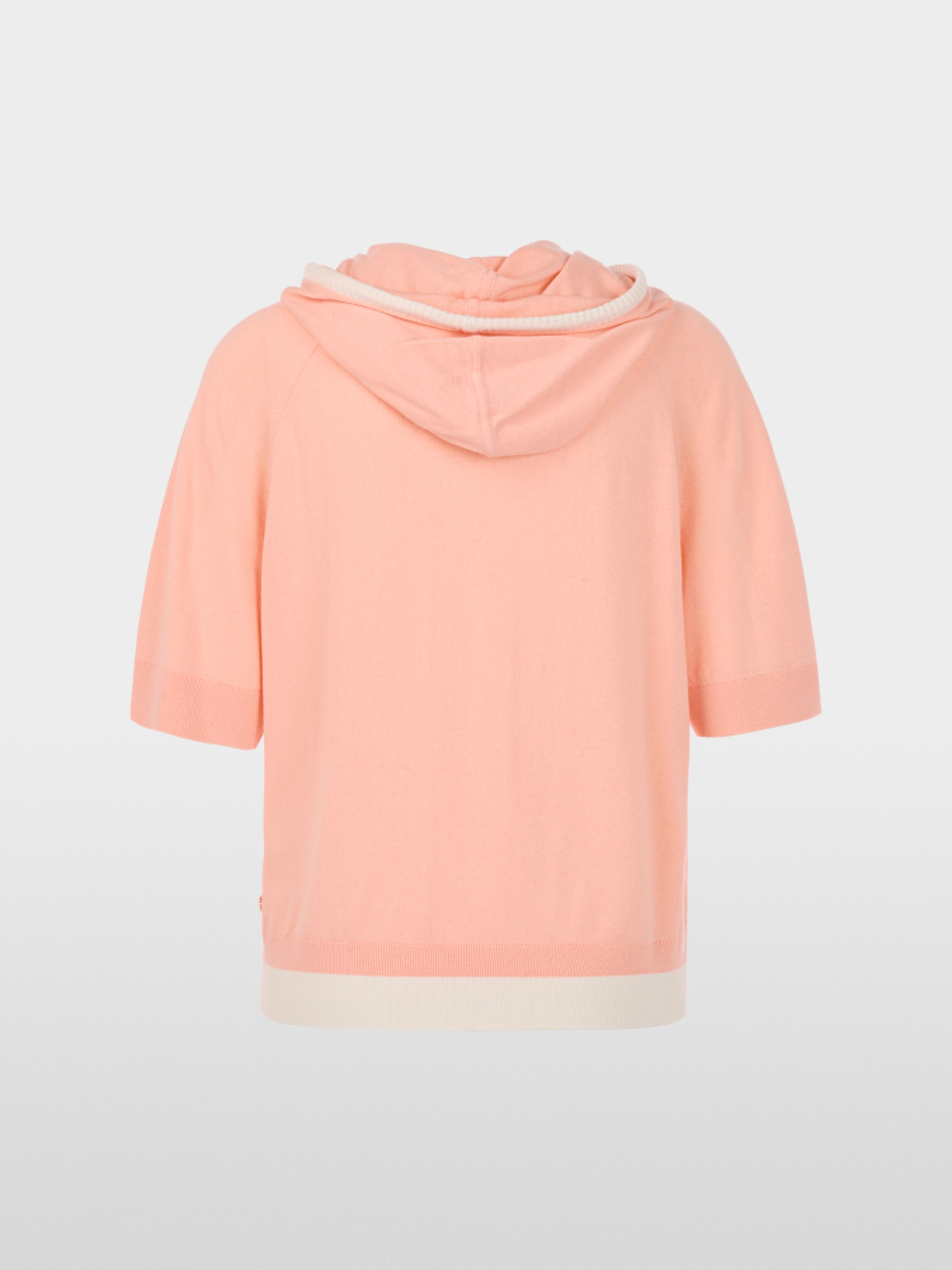 Fine-knit hoodie with contrast details