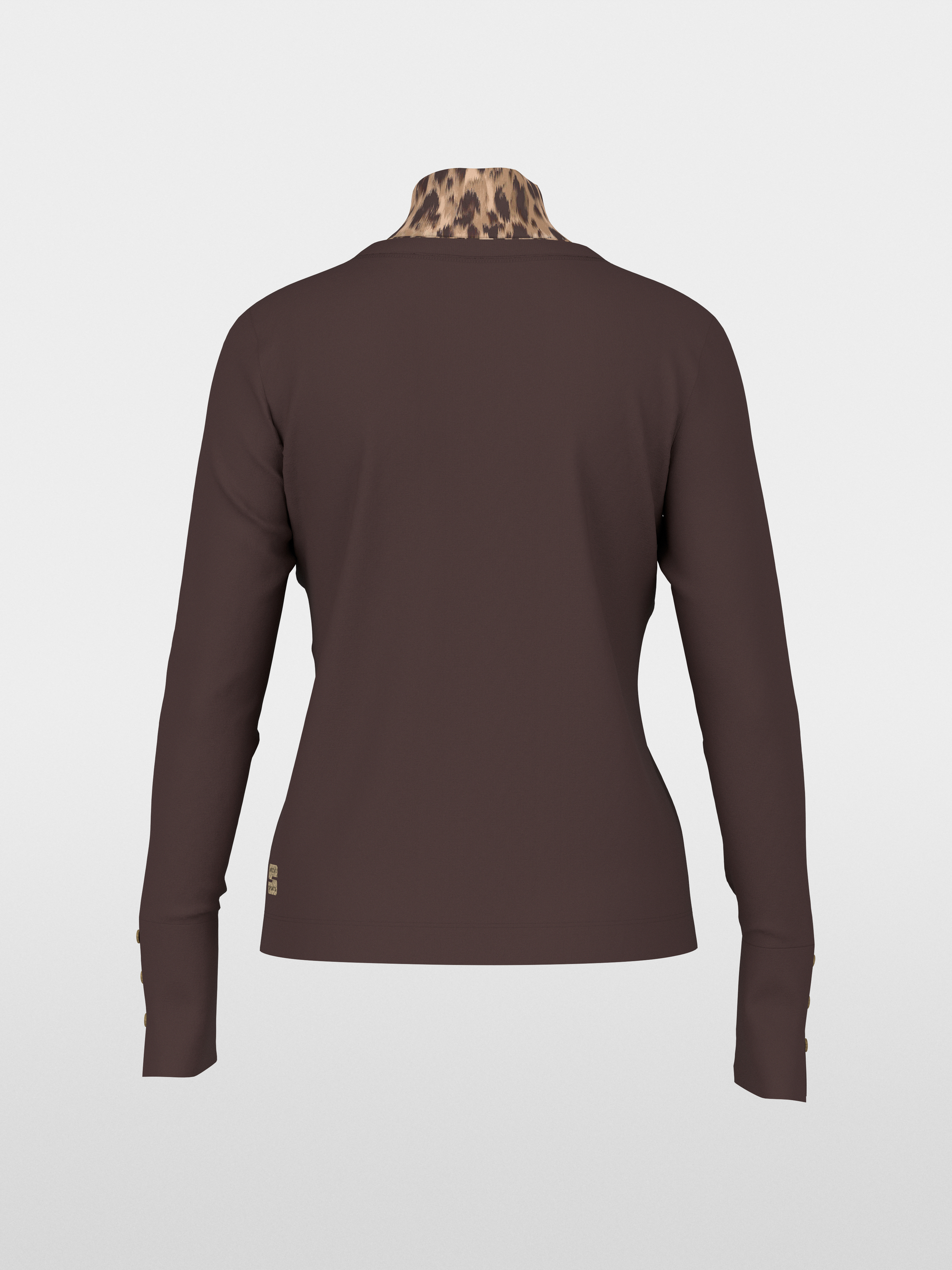 Long-sleeve top with leo-print roll neck