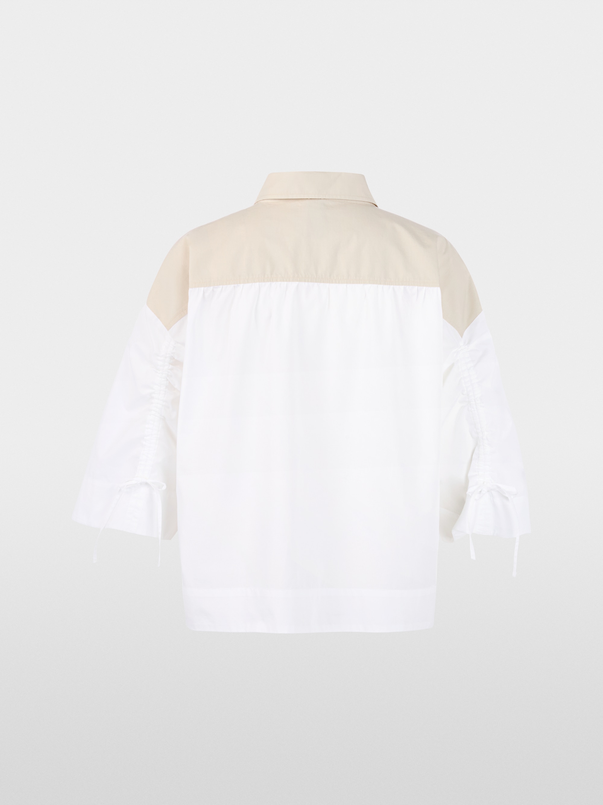 Blouse courte en coton avec détails contrastés