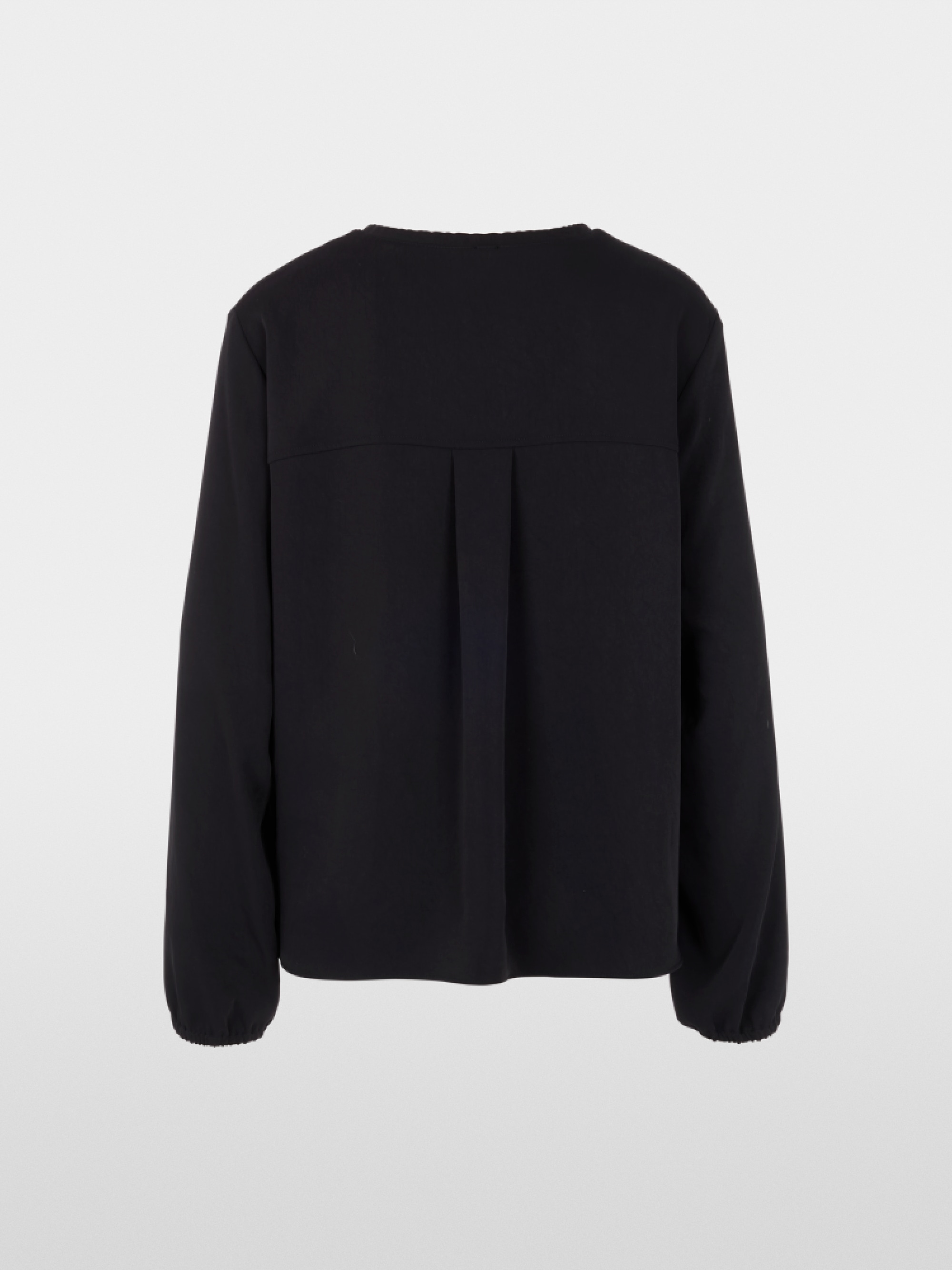 Long-sleeve blouse with drawstring