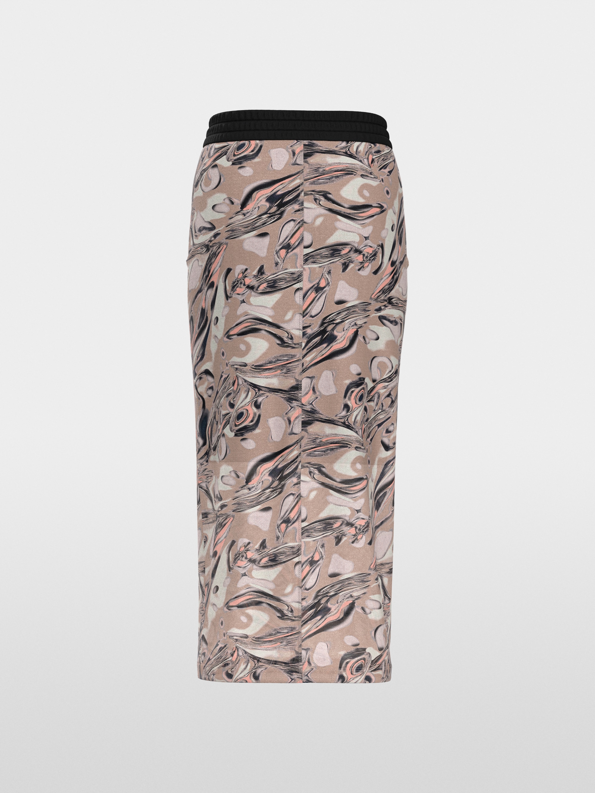 Calf-length printed skirt