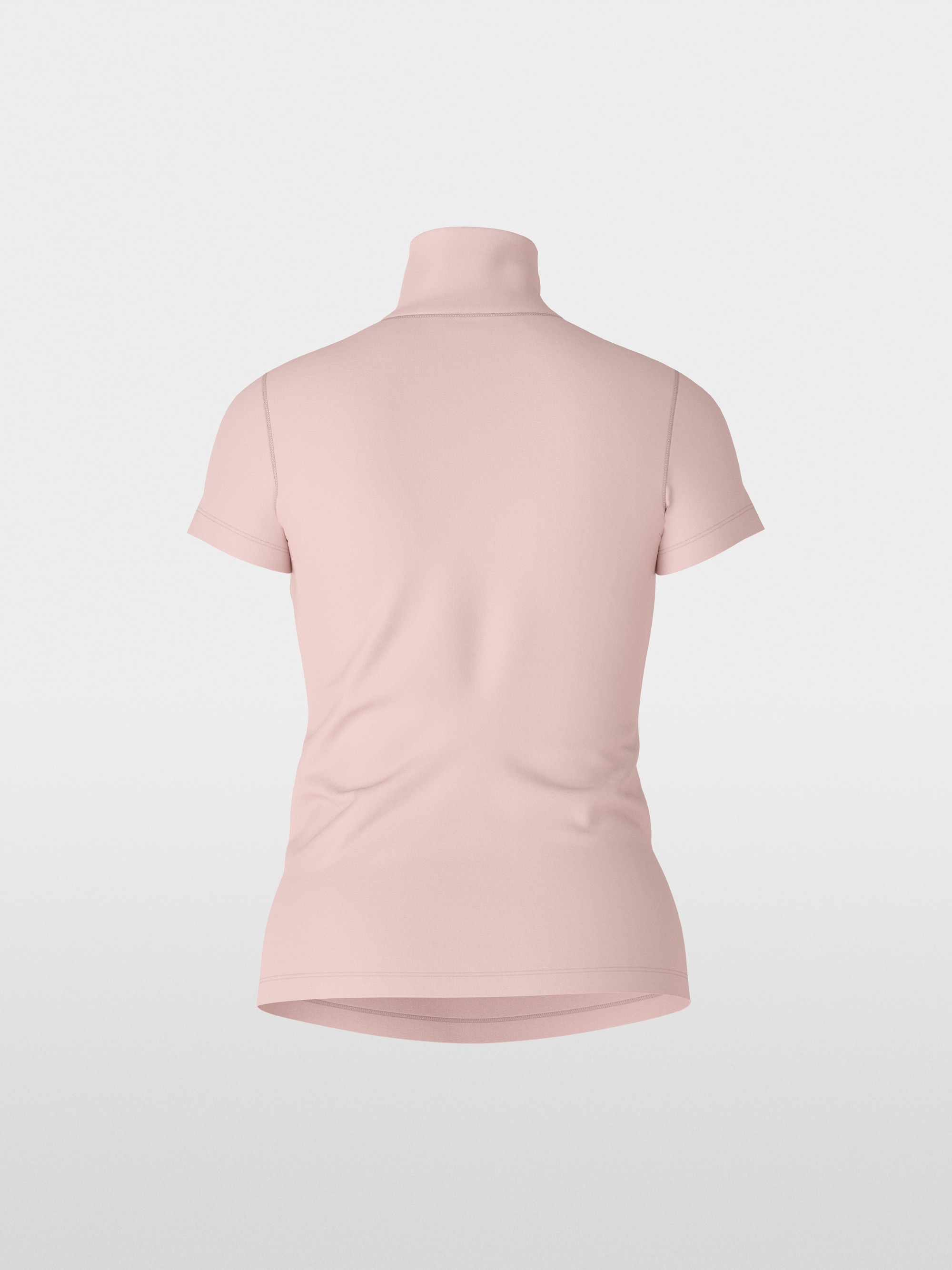 T-shirt with slit mock neck