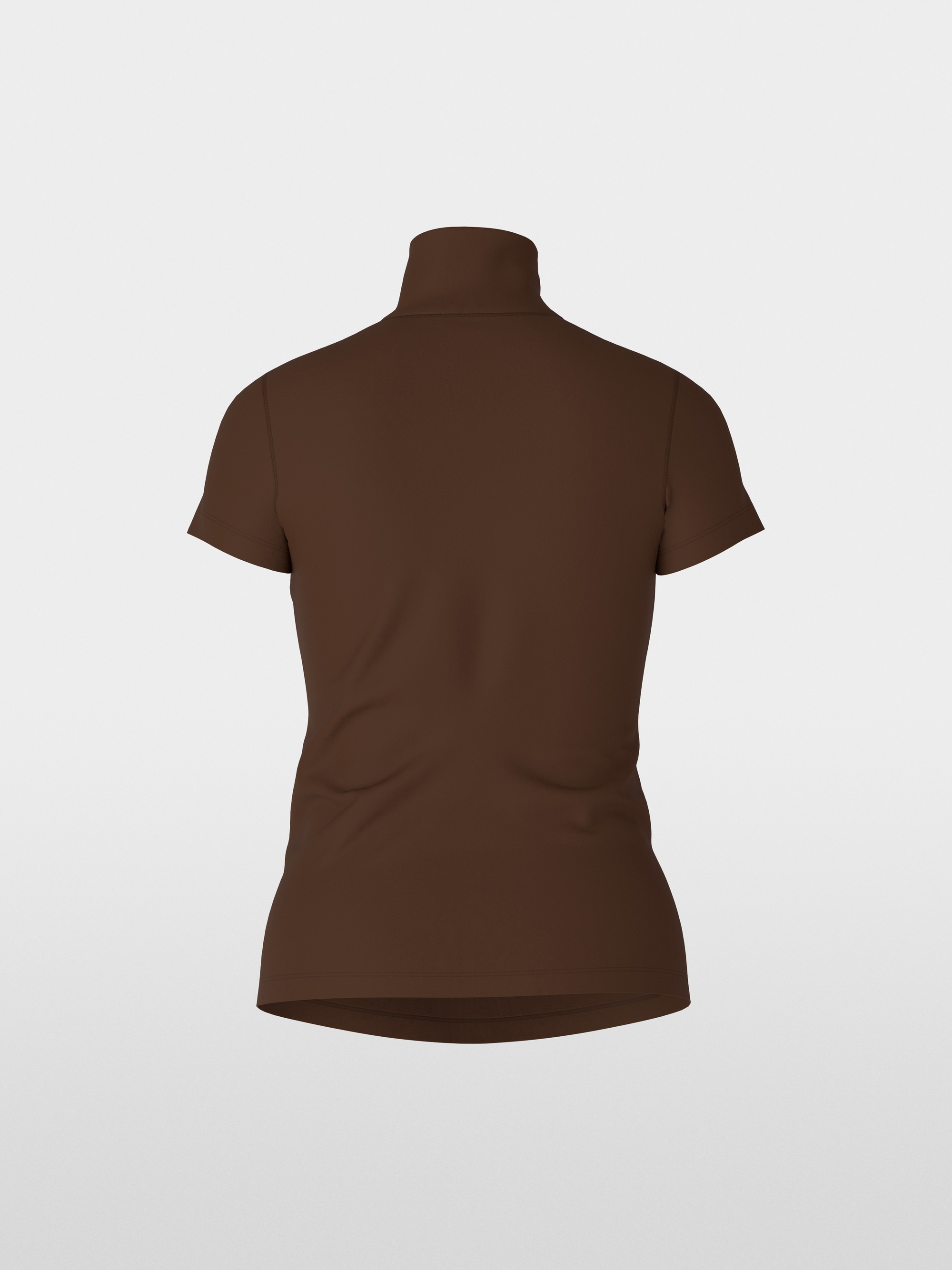 T-shirt with slit mock neck