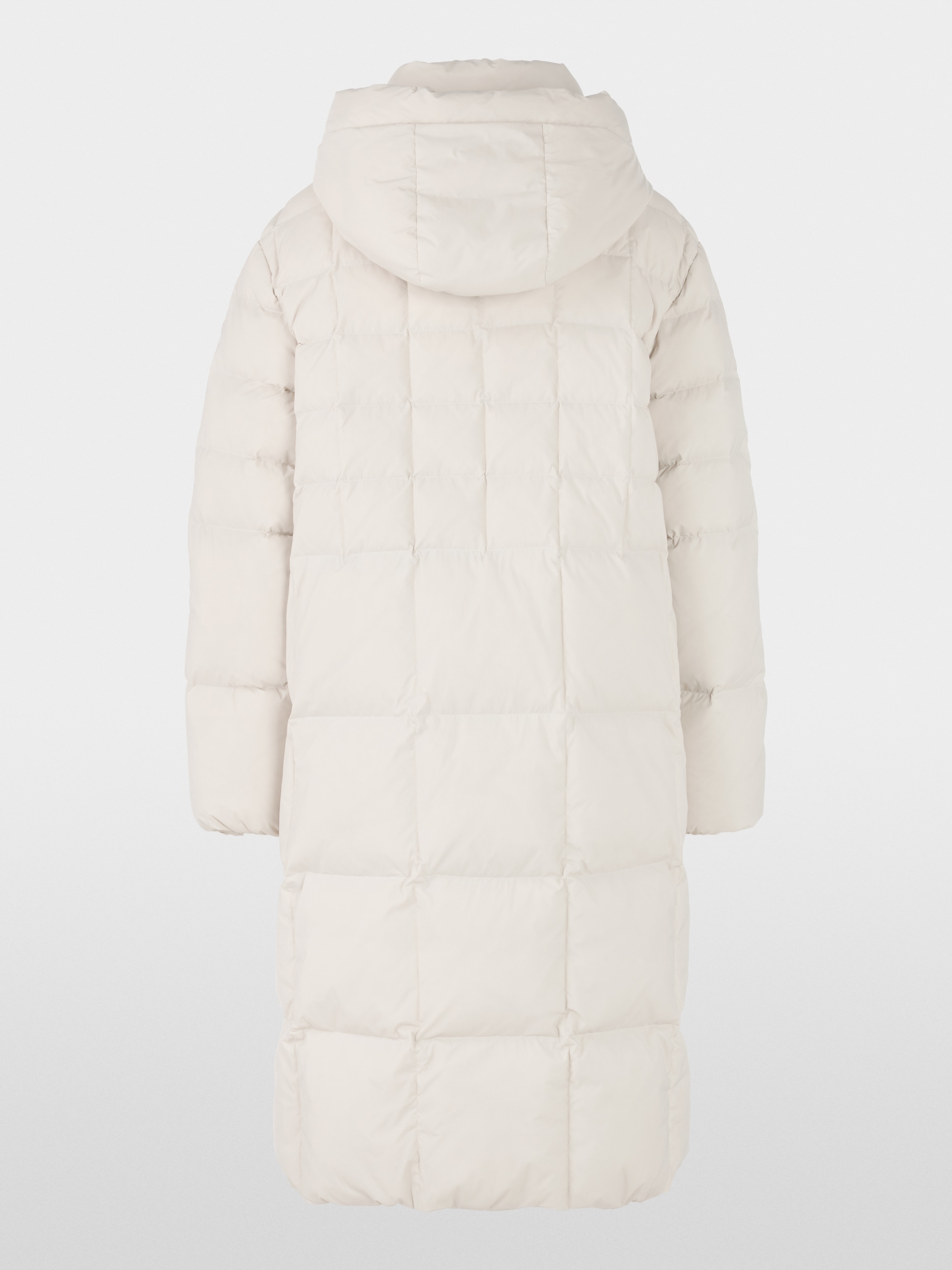 Quilted down coat with hood
