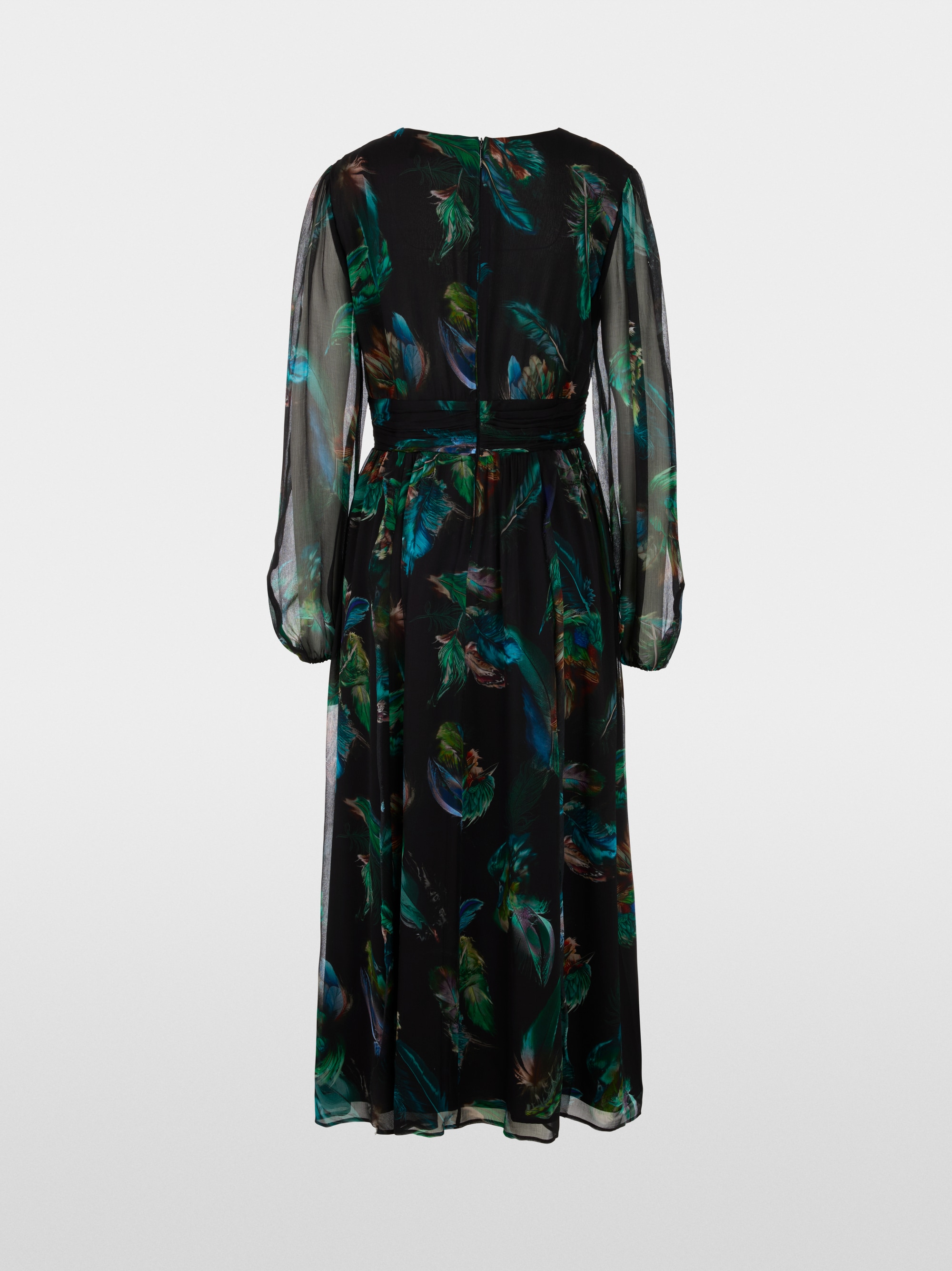 Robe en viscose avec imprimé plumes