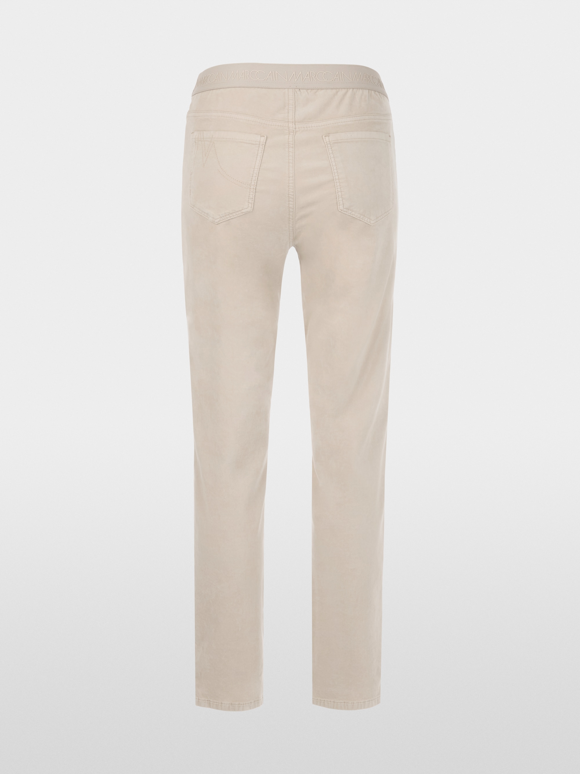 SIENA slim fit velvet pull-on trousers