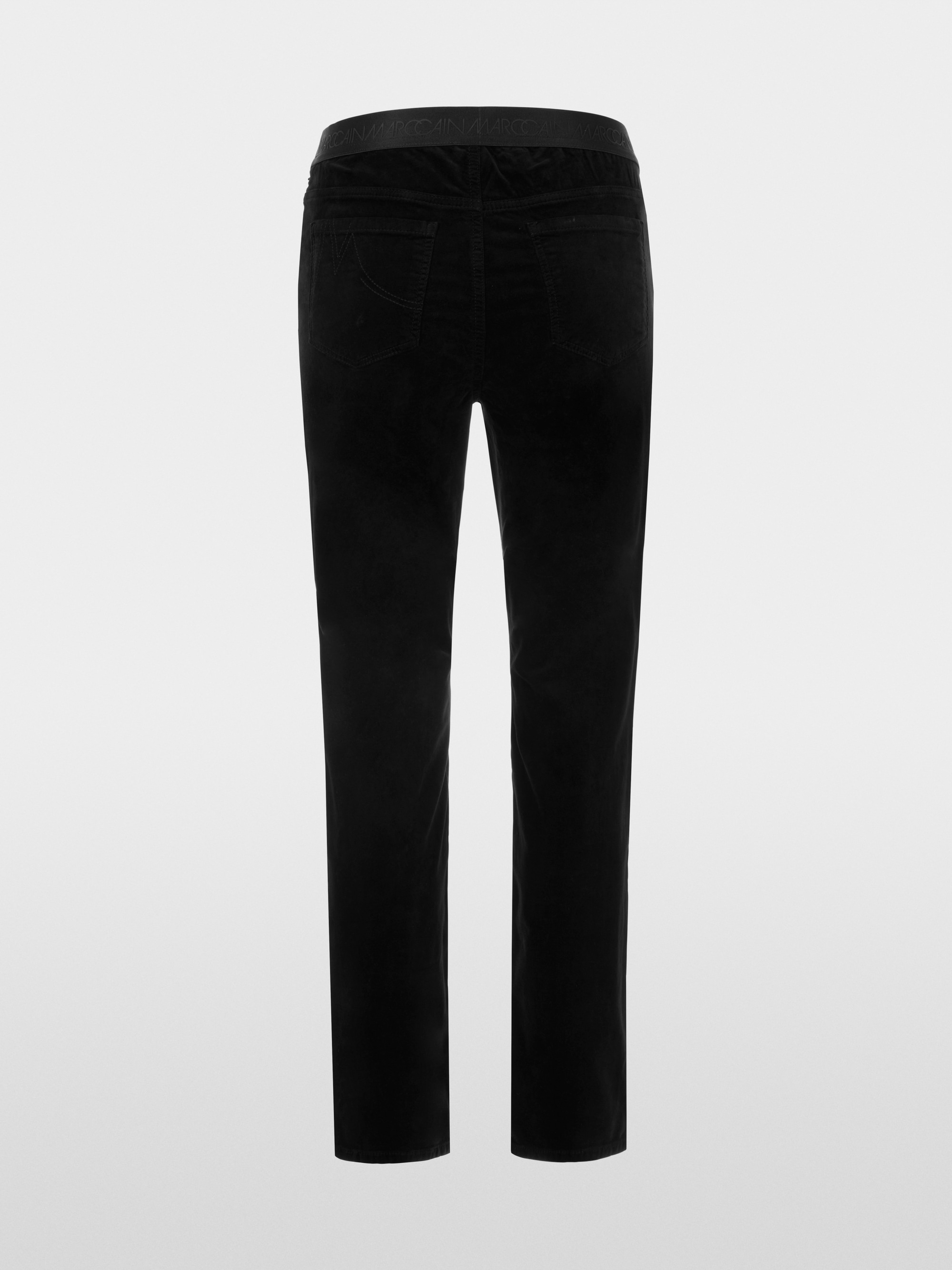 SIENA slim fit velvet pull-on trousers